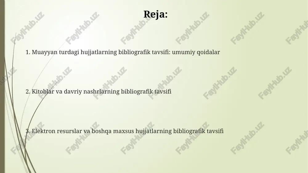(xalqaro standart kitob raqami) va nashr sanasini ko'rsatish muhim, bu aniqlikni ta'minlaydi. elektron resurslar uchun url manzilini, kirish sanasini va doi (raqamli obyekt identifikatori) mavjud bo'lsa, albatta keltiring, bu foydalanish imkoniyatini oshiradi. e'tiboringiz uchun rahmat @taqdimot_robot image1.png