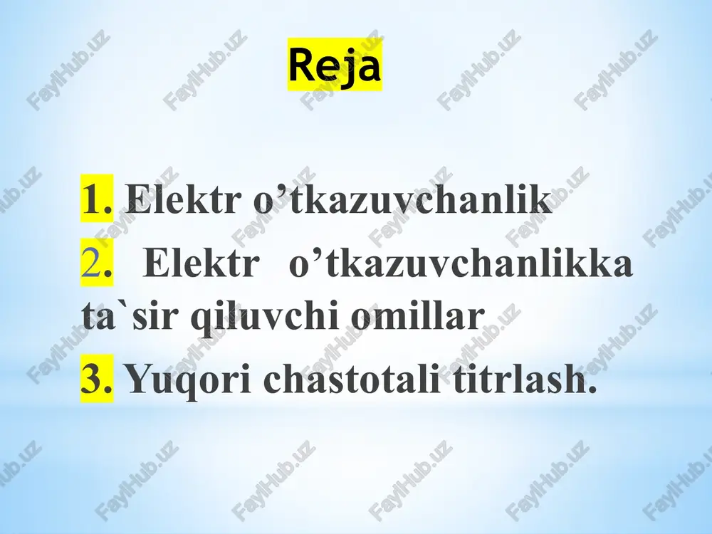 suli konduktometriya deyiladi. kondukometrik usulda ma’lum tarkibli eritmalardagi tuz, kislo­ta va asoslarning konsentratsiyasi, tabiiy suvlardagi qattiq qoldiq aniqlaniladi va h. k. konduktometrik titirlash, ya’ni elektr o‘tkazuvchanlikni o‘lchab turib titrilash usuli, ayniqsa, sanoatda va qishloq xo‘jaligida katta ahamiyatga ega. odatda, indikatorlar yordamida tirilash mumkin bo‘lmay qoladigan hollarda bu usul, ayniqsa, qo‘l keladi. konduktometrik titr­lash usulining mohiyati shundaki, qo‘shilayotgan eritmadagi ionlar titrlanayotgan eritmadagi ionlar bilan birikib kam dissotsilanadigan birikma (masalan, h2o) yoki kam eriydigan modda (masalan, agcl) hosil qiladi. olingan eritmada esa yo'qolgan ionlar o‘rnini ekvivalent miqdordagi boshqa ionlar egallaydi. ionlarning harakatchanligi bir-biridan farq qilganligi sabab­li eritmaning elektr o‘tkazuvchanligi o‘zgaradi. masalan, natriy gidroksid suyultirilgan eritmasining 18°c dagi ekvivalent o‘tkazuvchanligi: o‘yuvchi natriy gidroksid kislota bilan to`liq neytrallanganda erit­mada faqat va ionlari qoladi va eritmaning ekvivalent elektr o`tkazuvchanligi; ga teng bo`ladi. demak, o‘yuvchi natriy eritmasiga asta-sekin xlorid kislota qo‘shilganda eritmaning ekvivalent elektr o`tkazuvchanligi 217,3 dan 108,6 ga qadar kamayadi. kislota ortiqcha miqdorda qo‘shilganda eritmadagi …