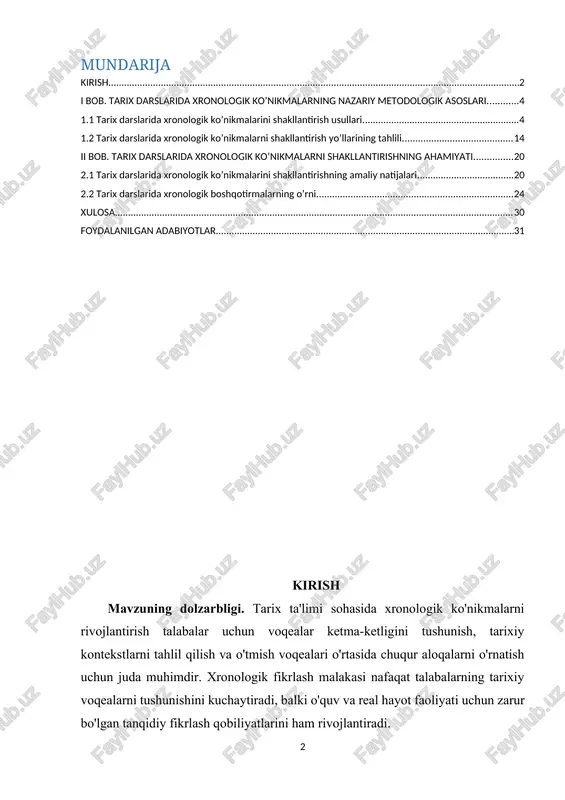 ojlantirishning samarali usullaridan biri bu vaqt jadvalini o'tkazishdir. ushbu tadbirlar talabalarni tarixiy voqealarning xronologik tartibda vizual tasvirlarini yaratishga undaydi. vaqt jadvallarini tuzish orqali talabalar hodisalarning rivojlanishini tasavvur qilishlari, sabab-oqibat munosabatlarini aniqlashlari va tarix evolyutsiyasini chuqurroq tushunishlari mumkin. bundan tashqari, o'qituvchilar o'quvchilarni tarixiy voqealarni to'g'ri ketma-ketlikda tartibga solishga chaqirish uchun xronologik tartiblash mashqlaridan foydalanishlari mumkin. ushbu amaliy yondashuv talabalarni voqealar o'rtasidagi vaqtinchalik munosabatlarni tanqidiy tahlil qilishga, ularning tashkiliy qobiliyatlari va tarixiy aniqligini oshirishga majbur qiladi. yana bir qimmatli strategiya turli tarixiy davrlarni solishtirish va qarama-qarshi qo'yishni o'z ichiga oladi. davrlar orasidagi qarama-qarshiliklarni o'rganish orqali o'quvchilar naqshlarni aniqlashga, parallelliklarni chizishga va turli vaqt davrlarini belgilaydigan davomiylik va o'zgarishlarni tushunishga da'vat etiladi. bu qiyosiy tahlil nafaqat o‘quvchilarning tarixiy kontekstlar haqidagi tushunchalarini boyitibgina qolmay, balki ularda umumiy mavzularni ajratib ko‘rsatish va mazmunli xulosalar chiqarish qobiliyatini ham rivojlantiradi. kurs ishining maqsadi va vazifalari. tarix darslarida xronologik ko'nikmalarni oshirish uchun o'qituvchilar turli xil samarali usullar va …