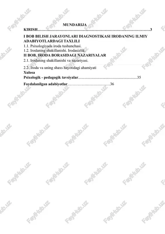otlardagi taxlili 1.1. psixologiyada iroda tushunchasi. iroda — odamning oʻz faoliyati va psixik jarayonlarini oʻzi boshqarishda namoyon boʻladigan qobiliyati. inson i. viy harakatini amalga oshirar-kan, oʻziga hukmron ehtiyoj va xohishlariga qarshi turadi: i. uchun "men xohlayman" degan kechinma emas, balki "kerak", "bajarishim shart" degan kechinma xosdir. inson faoliyatining barcha turlari va har qanday mehnat kishidan mustahkam irodani talab qiladi. i. mehnatda paydo boʻladi va toblanadi. i. ning ongdagi faoliyati harakat maqsadini belgilashda, maqsadga erishish vosi-talari va yoʻlyoʻriqlarini oldindan aniqlab, maʼlum qarorga kelishda hamda bu qarorni ijro etishda namoyon boʻladi. odamda i. ning qay darajada ekanligi maqsadni qanday roʻyobga chiqarishida koʻrinadi. i.viy harakat jarayonlarida kishi ichki va tashqi toʻsiqlarga duch keladi. ichki toʻsiqlar kishining oʻziga, uning ichki mayllariga xos holat. kishining ichki mayllarini yenga olish, oʻzini boshqarish va oʻz ustidan hukmronlik qila bilish layoqati ichki i. deb ataladi. tashqi toʻsiklar tevarakatrofdagi voqelikda uchraydi. kishining ana shunday tash-qi toʻsiqlarni yenga olish layoqati …