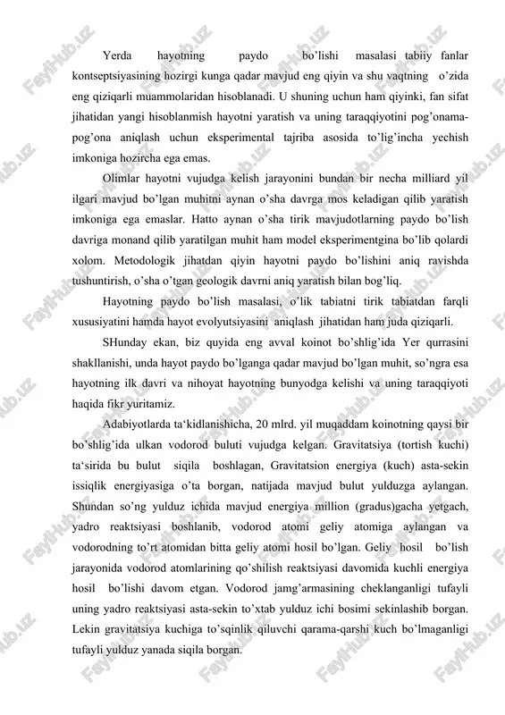 osil bo’lish jarayonida vodorod atomlarining qo’shilish reaktsiyasi davomida kuchli energiya hosil bo’lishi davom etgan. vodorod jamg’armasining cheklanganligi tufayli uning yadro reaktsiyasi asta-sekin to’xtab yulduz ichi bosimi sekinlashib borgan. lekin gravitatsiya kuchiga to’sqinlik qiluvchi qarama-qarshi kuch bo’lmaganligi tufayli yulduz yanada siqila borgan. gravitatsion siqilish haroratning qayta, takroriy ravishda yangitdan ko’tarilishiga sabab bo’lgan va geliyni har uch atomi uglerod yadrosiga aylangan. geliy uglerodga nisbatan tez yonganligi tufayli yangitdan vujudga kelgan. yulduzning ichki issiqlik bosimi kuchi gravitatsion kuchga nisbatan ustun chiqadi va yulduz yangitdan kengaya boshlaydi. bu bosqichda u juda issiq va mahkam yadrodan iborat bo’lib, unda geliyning yonishi davom etib geliy va yonib ulgurmagan kaliy vodorod zanjiridan tashkil topgan jild (qobiq) vujudga kelgan. astronomlar ta‘biriga ko’ra bunday yulduzlarni qanotli yulduzlar deb ataydilar. yulduz ichida yadrolarning to’qnashuv va o’zgarish jarayonlari tuhtovsiz davom etgan. geliy yadrolarini uglerod yadrolari bilan birikishi natijasida kislorod yadrosi, so’ngra neon, magniy, kremniy, oltingugurt va shu singari boshqa elementlarning yadrolari …