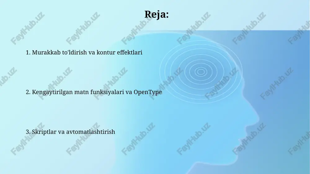 shini ta'minlash uchun muhimdir. maxsus effektlar va filtrlar coreldraw’ning powerclip effekti vektor ob’ektlarni boshqa ob’ekt ichiga joylashtirish imkonini beradi, bu maskalash uchun ajoyib yechim, shuningdek, 3d effektlar yaratish uchun ham qo‘llaniladi. linza effektlari, masalan, kattalashtirish, issiqlik xaritasi va rang qo‘shish, ranglarni o‘zgartirish yoki ob’ektning ko‘rinishini 1 dan 999 gacha bo‘lgan qiymatlar oralig'ida sozlash imkonini beradi. bit-xaritalar bilan vektorni integratsiyalash coreldraw bit-xaritalarni vektor bilan integratsiyalashda, masalan, 'powertrace' yordamida bitmap rasmlarni vektor shakllarga aylantirish mumkin, bu esa 95% aniqlikda chiziqlarni yaratishga yordam beradi. bit-xaritalarni vektor bilan uyg'unlashtirishda, coreldraw 'effects' menyusidagi 3d effektlar (masalan, 'bevel') yordamida bit-xaritalarga realizm qo'shish va ularni vektor elementlar bilan qorishtirish mumkin. matnning ilg'or formatlash va tipografiya xususiyatlari coreldraw opentype xususiyatlarini qoʻllab-quvvatlaydi, bu orqali raqamli uslublar, fraksiyalar va ligaturalar kabi ilgʻor tipografik elementlarni boshqarish imkonini beradi, dizaynga nafislik qoʻshadi. harflar orasidagi masofani aniq sozlash uchun interaktiv kerning xususiyatidan foydalaning, bu esa matnning vizual muvozanatini yaxshilashga yordam beradi va oʻqish …