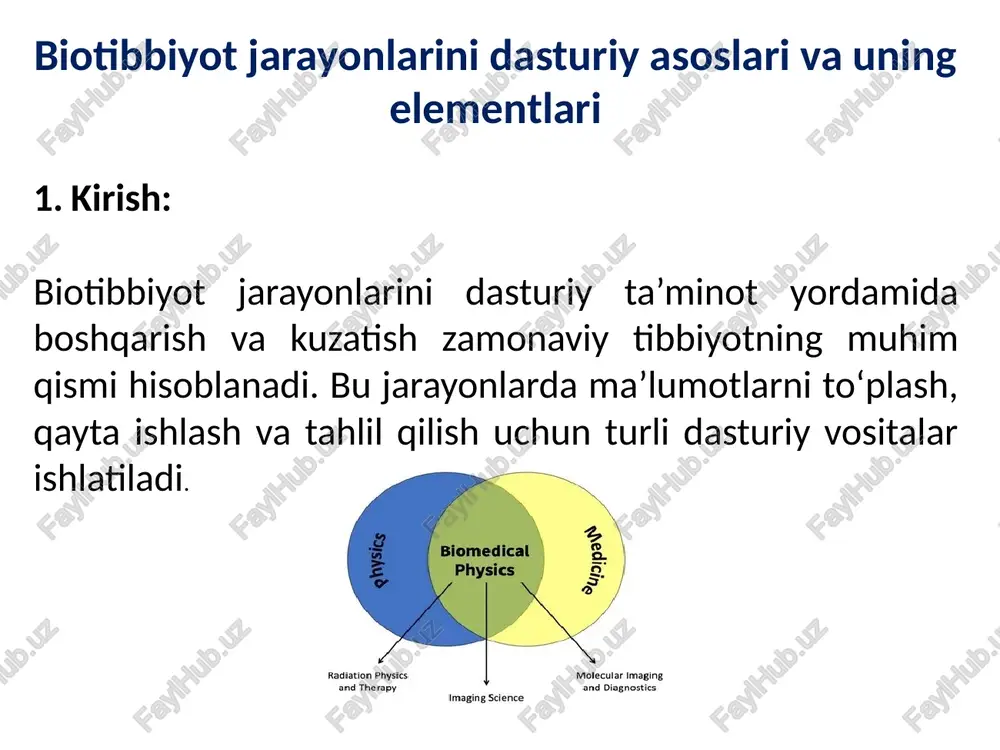 biotibbiyot jarayonlarini dasturiy asoslari va uning elementlari - Page 2