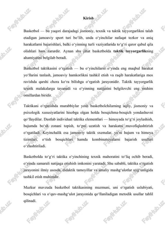 sport faoliyatida harakat texnikasi sportchining muvaffaqiyatini belgilovchi eng muhim omillardan biridir. harakat texnikasi — bu sportchining ma’lum bir sport turiga xos harakatlarni eng samarali, tejamkor va maqsadga yo‘naltirilgan tarzda bajarish usulidir. u sportchining jismoniy sifatlari, mushak faoliyati, nerv tizimi va muvofiqlashtirish qobiliyatining uyg‘unligi natijasida shakllanadi. harakat texnikasining funktsional mohiyati shundan iboratki, u sportchi organizmining turli tizimlari — asab, mushak, yurak-qon tomir va nafas olish tizimlarining muvofiq ishlashini ta’minlaydi. ya’ni texnika nafaqat harakatning tashqi shakli, balki ichki fiziologik jarayonlarning ham uyg‘unlashgan ifodasidir. to‘g‘ri texnika yordamida sportchi ortiqcha energiya sarflamasdan yuqori natijaga erishadi, bu esa uning umumiy jismoniy tayyorgarligini va musobaqa samaradorligini oshiradi. harakat texnikasini o‘rganish va mukammallashtirish jarayoni sportchidan diqqat, sabr-toqat, takroriy mashqlar va nazariy bilimlarni talab qiladi. ayniqsa, yosh sportchilar uchun texnikani to‘g‘ri shakllantirish keyinchalik noto‘g‘ri harakat stereotiplarini oldini oladi va ularning sport faoliyatida barqaror o‘sishini ta’minlaydi. sport faoliyatining samaradorligi bevosita sportchining texnik tayyorgarligi darajasiga bog‘liq. harakat texnikasi — bu …