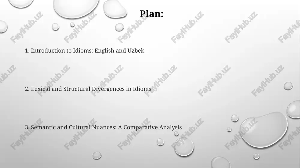 rstanding these historical contexts, like the significance of bread in 18th-century europe, is vital for accurate interpretation. semantic variations across cultures highlight differing worldviews. for example, "kick the bucket" (english) lacks a direct uzbek equivalent, showing death metaphors are culturally specific with varied intensity levels. thank you for your attention image1.png image2.png