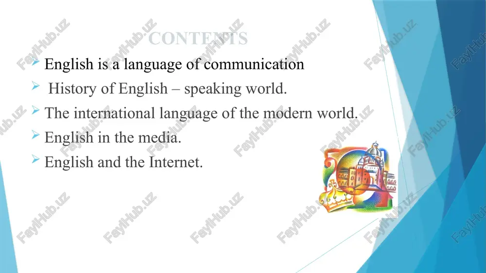 nglish when they don’t speak the local language.at the airports all over the world you can hear english. when there are business meetings between people speaking different languages, they are usually in english, so that everyone can participate. english in the media you can’t escape from english in the media nowadays! if you turn on the radio or tv you’ll hear music in english. if you can understand english you have a bigger choice of programmes. lots of sportswear brands, cars and another products have slogans in english. many magazines,newspapers and books written in english are available in countries around the world. english in the internet about 70% of websites are in english. most of the new words used for computers, new technology and the internet are english:chat, pod cast, blog, spam, e-mail, hacker, mouse. the names of your favourite websites are often in english, youtube, google are just a …