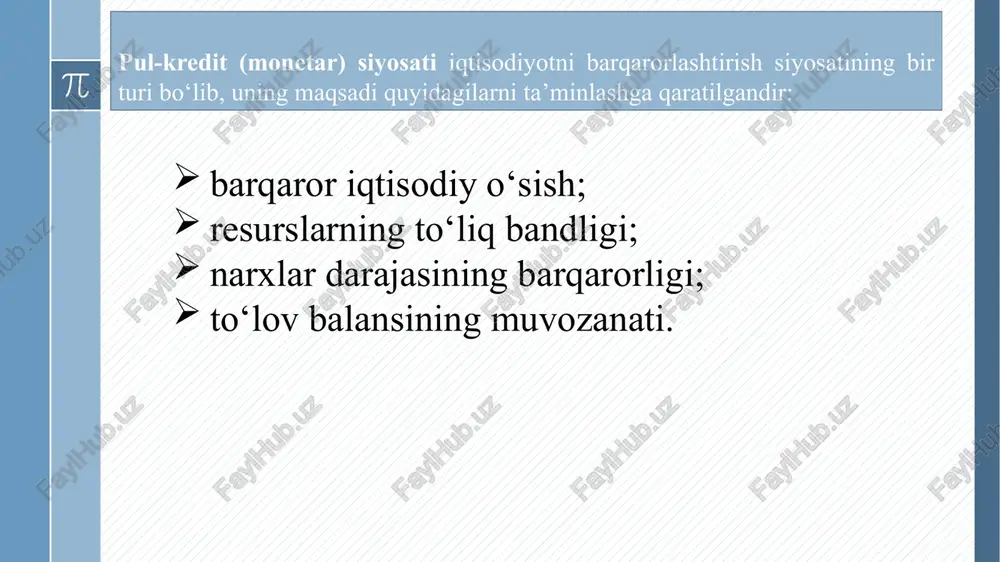 edit siyosatining harakat mexanizmi va vositalari 2.1.2-rasm. o`zbekistonda inflyasiya darajasining ini bo`yicha o`zgarish dinamikasi inio o`zbekistonda inflyasiya darajasining yaim deflyatori bo`yicha o`zgarish dinamikasi 2000 2001 2002 2003 2004 2005 2006 2007 2008 2009 2010 2011 2012 2013 2014 2015 2016 2017 2018 2019 2020 2021 2022 2023 28.2 26.6 21.6 3.8 3.7 7.8 6.8 6.8 7.8 7.4 7.3 7.6 7 6.8 6.1 5.6 5.7 14.4 14.3 15.2 11.1 9.6 12.3 12 2001 2002 2003 2004 2005 2006 2007 2008 2009 2010 2011 2012 2013 2014 2015 2016 2017 2018 2019 2020 2021 2022 0.452 0.455 0.268 0.159 0.214 0.235 0.219 0.268 0.173 0.189 0.215 0.155 0.117 0.146 0.104 0.087 0.194 0.275 0.118 0.119 0.135 0.138 2.1.3-rasm. o`zbekiston respublikasi bo`yicha sanoat maxsulotlari ishlab chiqaruvchilarning narxlar dinamikasi(%) 2.1.4-rasm. 2021 - yilda yuqori inflyasiya darajasiga ega mamlakatlar ko`rsatkichlari № mamlakatlar nomi inflyatsiyani targetlash siyosatiga o‘tish davrida inflyatsiya sur'atlari (%) maqsad ko‘rsatkich inflyatsiyani o‘rtacha …