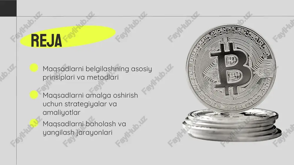 yangi imkoniyatlar va rivojlanish raqobat va xavflar aniqlik va qat'iy metodlar muvaffaqiyatga erishishda yordam beradi. noaniqlik va qiyinchiliklar maqsadlarni belgilashda muammo tug‘diradi. eng yaxshi metodlar bilan strategik kuchaytirish imkoniyatlari. raqobat va tashqi muhitdagi o'zgarishlar xavfini oshiradi. s w o t maqsadlarni belgilash jarayoni maqsadlarni belgilash jarayoni strategik rejalashtirishda muhim bosqich bo'lib, u maqsadlarni aniqlash, ustuvorliklarni belgilash, resurslarni taqsimlash va vaqtni rejalashtirishni o'z ichiga oladi. har bir bosqichda vazifalar aniqlanib, amalga oshirish uchun aniq muddatlar belgilanishi kerak. photo by art rachen on unsplash maqsadlarni belgilashda xatolar eng keng tarqalgan xatolar: noaniq, haddan tashqari katta yoki o‘lchovsiz maqsadlar, jamoa hamkorligining yetishmasligi. xatolarni oldini olish uchun smart tamoyillariga rioya qilish, xatolarni tahlil qilish va ularni o‘rganish muhim. bu yondashuv maqsadlarni aniq va amalga oshiriladigan qiladi. maqsadlarni belgilashning kelajagi kelajakda maqsadlarni belgilash texnologiyalari, ayniqsa sun'iy intellekt va katta ma'lumotlar yordamida, aniqroq va moslashuvchan bo'ladi. innovatsiyalar va texnologiyalarning roli kengayib, avtomatlashtirilgan tahlil va prognoz vositalari …