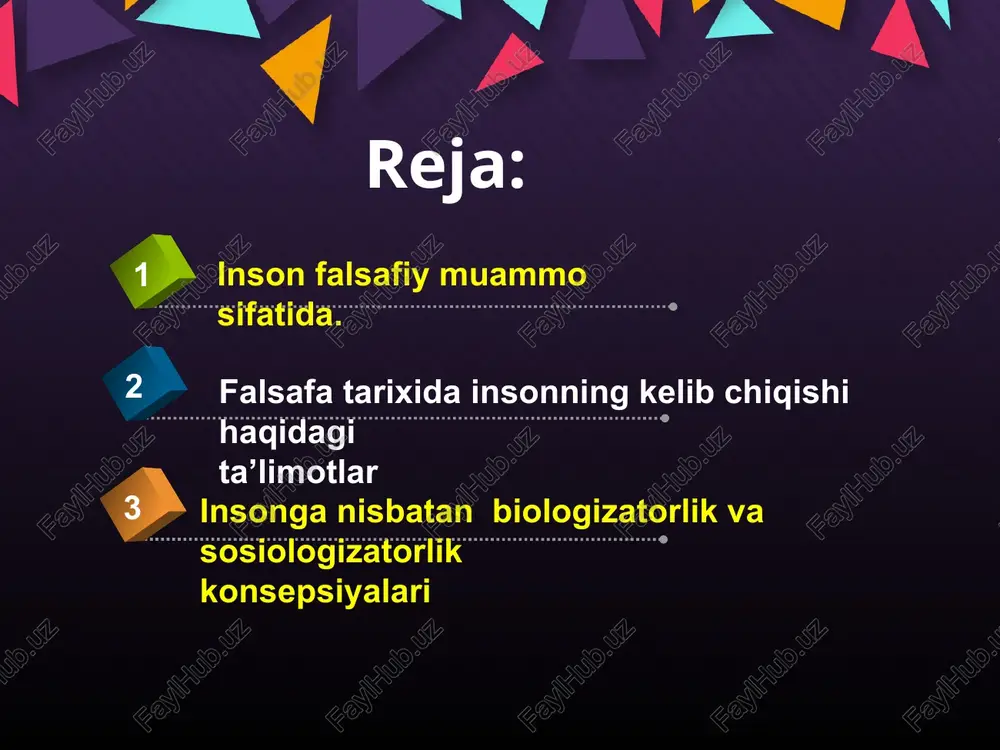 n tushmay va ayni vaqtda o‘zining uzil-kesil, umumiy e'tirof etilgan yechimini topmay kelmoqda. inson har safar mutafakkirlar diqqat markazidan o‘rin olar ekan, uning mohiyatini yangi tarixiy sharoitda va yangicha nuqtai nazardan anglab yetishga harakat qilib, uni qayta va qayta yangidan kashf etganlar. pirovardida, falsafa fanida insondan murakkabroq va ziddiyatliroq predmet yo‘q, desak, hech mubolag‘a bo‘lmaydi. falsafaning ikki yarim ming yillik tarixi mobaynida insonga juda ko‘p ta'riflar va tavsiflar berildi, u ko‘p sonli sinonimlar orttirdiki, falsafiy tahlilning boshqa biron-bir ob'ektida bunday holga duch kelish mushkul. falsafa tarixida inson: «aqlli mavjudot»; «siyosiy hayvon»; «tabiat gultoji»; «hayotning boshi berk ko‘chasi»; «hayotning soxta qadami»; «mehnat qurollari yasovchi hayvon»; «o‘zlikni anglash qobiliyatiga ega mavjudot»; «ma'naviy va erkin mavjudot» va hokazolar sifatida talqin qilingan. sharq falsafasida inson. qadimgi sharq, xususan xitoy falsafiy tizimlari asosan sotsiotsentrik konsepsiyalardan iborat bo‘lib, ularda inson, odatda, jamiyat, sotsium bilan uzviy bog‘liq deb qaraladi. qadimgi hind falsafasiga dunyoning ichki dunyosini birinchi o‘ringa …