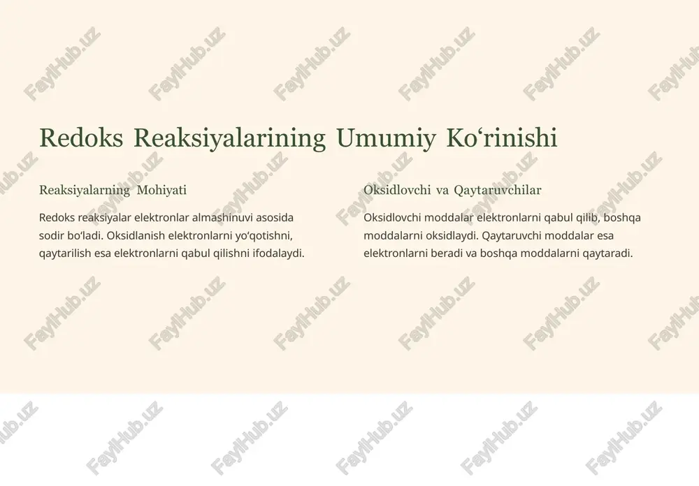 elektroliz va boshqa koʻplab jarayonlarda qoʻllaniladi. atrof-muhit suvni tozalash va boshqa ekologik muammolarni hal qilishda muhim ahamiyatga ega. image1.jpg image2.jpg image3.jpg