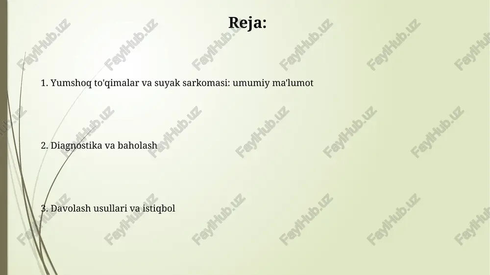 davom etadi. yumshoq to'qimalar sarkomasi bilan zararlangan joyda sezilarli shish paydo bo'lishi kuzatiladi, bu esa harakatni cheklashi va noqulaylik tug'dirishi mumkin. diagnostika diagnostika yumshoq to‘qimalar sarkomasida mri tekshiruvini o‘z ichiga oladi, u 90% gacha holatlarda o‘sma hajmi va joylashuvini aniqlash uchun yuqori aniqlikni ta’minlaydi. suyak sarkomasini tashxislash ko‘pincha rentgen nurlarini o‘z ichiga oladi, u 70% gacha holatlarda suyak shikastlanishlarini, masalan, osteolitik o‘zgarishlarni aniqlay oladi. stadirlash stadirlash - bu suyak va yumshoq to'qimalar sarkomasini davolashda radiatsiya terapiyasi dozalarini taqsimlashni optimallashtirish uchun ishlatiladigan 3d rejalashtirish texnikasi. ushbu metodologiya o'z ichiga 70 gy dozasini o'simtaga aniq yo'naltirishni va sog'lom to'qimalarga ta'sirni kamaytirishni o'z ichiga oladi, bu esa toksiklikni kamaytirishga olib keladi. davolash usullari – yumshoq to'qimalar sarkomasi yumshoq to'qimalar sarkomasini davolash jarayonida jarrohlik amaliyoti asosiy rol o'ynaydi, bunda o'sma va uning atrofidagi sog'lom to'qimalarning marjasi olib tashlanadi, bu esa qaytalanish xavfini kamaytiradi. radiatsiya terapiyasi, masalan, tashqi nurlanish yoki brakiterapiya, o'sma hujayralarini yo'q qilish …
