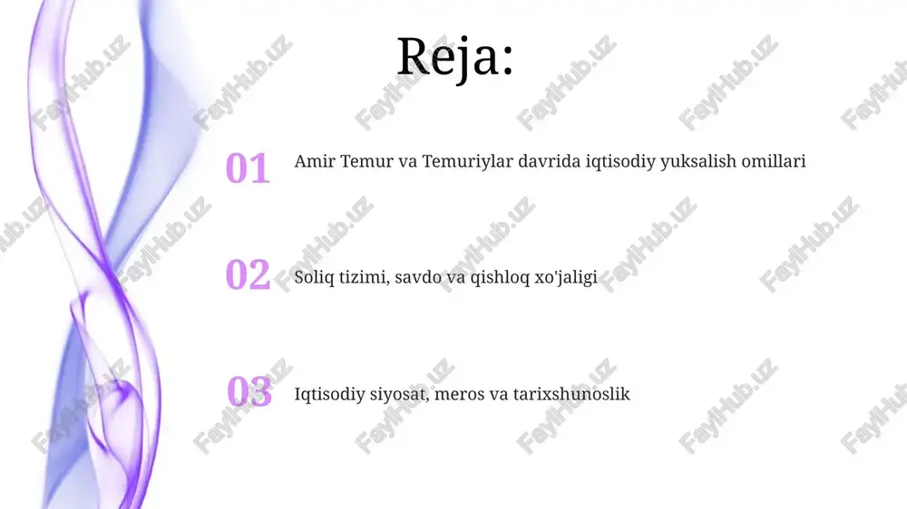 temur davrida yangi ekinlar introduktsiyasi va agrotexnik usullar joriy etildi, masalan, paxtachilik rivojlanishi iqtisodiyotga sezilarli hissa qo'shdi. temuriylar davrida irrigatsiya tizimlari kengaytirilib, dehqonchilik uchun suv ta'minoti yaxshilandi, bu esa hosildorlikni sezilarli darajada oshirdi. hunarmandchilik va ishlab chiqarish markazlari temuriylar davrida samarqand, hirot va buxoro kabi shaharlar nafis ipak matolar, keramik buyumlar va metall mahsulotlari ishlab chiqarish bo'yicha yirik hunarmandchilik markazlariga aylandi. hunarmandchilikda gildiya tizimi mavjud bo'lib, usta-shogird munosabatlariga asoslangan edi; bu tizim ishlab chiqarish sifatini nazorat qilish va mahoratni avloddan avlodga o'tkazishda muhim rol o'ynadi. pul tizimi va uning barqarorligi temuriylar davrida kumush tangalar asosiy valyuta bo'lgan. zarb qilingan tangalarning og'irligi va sifatini qat'iy nazorat qilish orqali pul tizimining barqarorligi ta'minlangan. temuriylar davrida savdo-sotiqning rivojlanishi uchun turli qiymatdagi oltin, kumush va mis tangalar muomalaga kiritilgan. bu esa pul muomalasini sezilarli darajada osonlashtirgan. temuriylar davlatining iqtisodiy siyosati savdo-sotiqni rivojlantirish maqsadida temuriylar davlati karvon yo'llarini xavfsizligini ta'minladi, savdo imtiyozlarini berdi va turli …