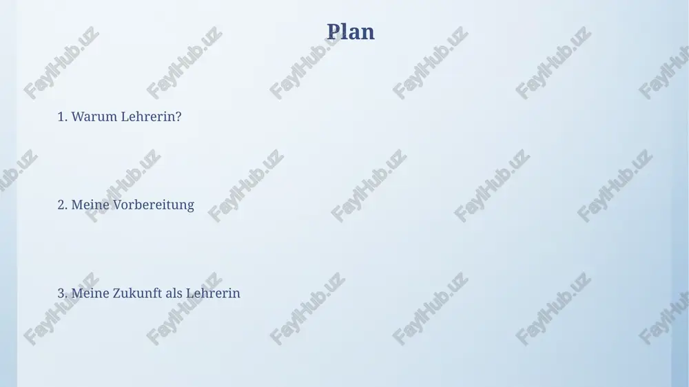 , wie personalisiertes lernen durch ki-gestützte programme, wodurch die effektivität um 15% steigen könnte. meine vision als lehrerin ich sehe eine zukunft, in der personalisiertes lernen mit digitalen tools wie adaptiven lernplattformen die individuellen stärken jedes schülers optimal fördert und lernlücken schließt. meine vision beinhaltet, kritisches denken und problemlösungsfähigkeiten durch projektbasiertes lernen zu stärken, wobei schüler reale herausforderungen angehen und innovative lösungen entwickeln. vielen dank für ihre aufmerksamkeit @taqdimot_robot image4.png image6.jpg image7.jpg image8.jpg image3.jpeg