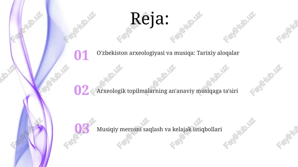 andalar va musiqa asboblari, 7-8-asrlarga oid bo'lib, an'anaviy cholg'ular shakli haqida muhim ma'lumot beradi. musiqiy asboblar: arxeologik topilmalar bilan bog'liqlik surxondaryo hududida topilgan terrakota haykalchalari, miloddan avvalgi 1-ming yillikda torli cholg'ularning (ehtimol, dutorning ilk shakli) keng tarqalganligidan dalolat beradi. arxeologik qazishmalar davomida topilgan miloddan avvalgi 2-ming yillikka oid sopol nay tasvirlari, o'sha davrda puflab chalinadigan cholg'ular mavjudligini tasdiqlaydi. zamonaviy interpretatsiyalar va tadqiqot metodologiyasi zamonaviy interpretatsiyalar 21-asr texnologiyalari (masalan, raqamli audio ishlov berish) yordamida rekonstruksiya qilingan qadimiy kuy va ohanglarni qayta ishlashni o'z ichiga oladi. tadqiqot metodologiyasi arxeologik qazishmalardan topilgan musiqa asboblarining 3d modellarini yaratishni va ularning akustik xususiyatlarini kompyuter simulyatsiyasi orqali tahlil qilishni o'z ichiga oladi. madaniy merosni saqlash, targ'ib qilish va kelajak istiqbollari madaniy merosni saqlash uchun 2024-yilga qadar 10 ta arxeologik joyni tiklash va ularni unesco ro'yxatiga kiritish maqsad qilingan bo'lib, bu turizmni rivojlantiradi. an'anaviy musiqani targ'ib qilish uchun har yili 5 ta festival o'tkazish rejalashtirilgan bo'lib, ularda …