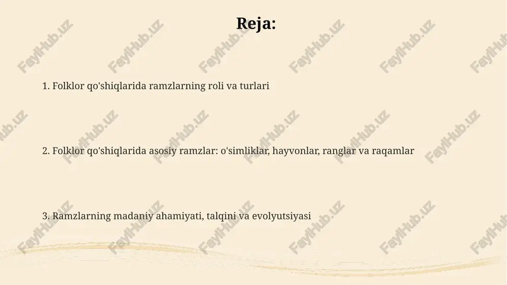 masidir. geografik, ijtimoiy, sevgi va romantika ramzlari geografik ramzlar, masalan, 7 ta daryo, qishloqning barqarorligini ifodalashi mumkin, jamiyatdagi 12 oy va o'zgarishlarni aks ettiruvchi yo'llar. ijtimoiy ramzlarga boylikni ifodalovchi 3 ta oltin uzuk, hokimiyatni ifodalovchi 5 ta qilich yoki adolatni ifodalovchi 9 ta tarozilar kiradi. sevgi va romantikada, 2 ta qizil gul sevgililarning ehtirosini, 6 ta oq kaptar esa tinchlik va sodiqlik ramzi sifatida qo'llaniladi. o'lim, qayg'u, yaxshilik va yomonlik ramzlari yaxshilik timsollari oq rang, bahor fasli, 7 raqami (omad), quyosh nurini o'z ichiga oladi va ijobiy ta'sir ko'rsatadi, shuningdek, umidni anglatadi. o'lim ramzlari ko'pincha qora rang, sovuq mavsum (qish), 4 raqami (sharq madaniyatida baxtsizlik) bilan bog'liq bo'lib, hayotning so'nggi bosqichini ifodalaydi. qayg'u ramzlari qorong'u o'rmonlar, yomg'ir, boyo'g'li (ba'zi madaniyatlarda), 13 raqami (g'arbda baxtsizlik) kabi narsalarni qamrab oladi, bu esa yo'qotish hissini ifodalaydi. ramzlarning madaniy konteksti, talqini va ahamiyati ramzlarning ahamiyati madaniy xabarlarni yetkazish, identitetni shakllantirish va jamiyat a'zolarini birlashtirishda …