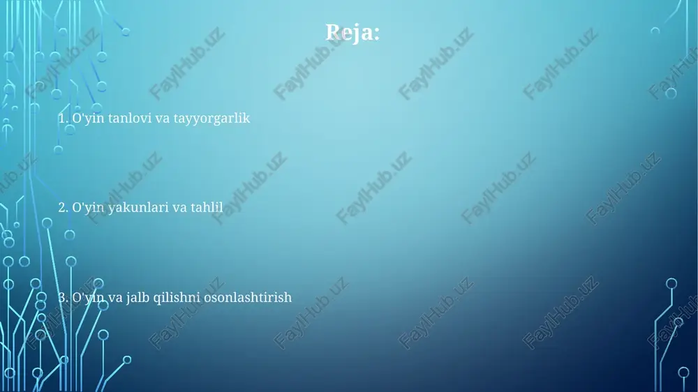 m tayoqchalarini yig'ing. konstruktiv qog'oz (8-10 varaq) bering. qo'shimcha: rang qo'shish uchun rezavorlardan tabiiy bo'yoqlardan foydalaning to'g'ri o'yinlarni tanlash 3-5 o'yinchi uchun optimal o'yin tanlashda yosh (masalan, 6-8 yosh), e'tibor darajasi (o'yinga 20 daqiqagacha) va joy (masalan, bog', hovli)ni hisobga olish kerak tadbirlarni tuzish: 1,5 soatlik jadval (30 daqiqalik o'yin tanaffuslar bilan), rollarni taqsimlash (2 rahbar, 1 vaqt o'lchagich), aniq qoidalar (kuzatish paytida jim bo'lish, o'simliklarga ehtiyotkorlik bilan munosabatda bo'lish)ni o'z ichiga oladi xavfsizlik va nazorat ishtirokchilarni jalb qilish willow creek bog'ida 8-12 yoshli 5-8 nafar ishtirokchini jalb qilish; 3 ta tabiat mavzusidagi o'yinlar tashkil etish: "shira tashash" (aniqlik), "barglarni aniqlash qidiruv o'yini" (20 barg, har biri 10 ball), "ko'z bog'lab tabiatda sayr" (5 daqiqalik hissiy sinov). park resurslaridan (daraxtlar, barglar, qarag'ay shoxchalari) foydalaning; o'yin materiallarini oldindan tayyorlang (ball hisobi, ko'z bog'ichlar, aniqlash qo'llanmasi); xavfsizlikni ta'minlang (katta yoshli nazorati, birinchi tibbiy yordam to'plami). 2 soat ajrating; 45 daqiqa o'yinlarga, 15 …