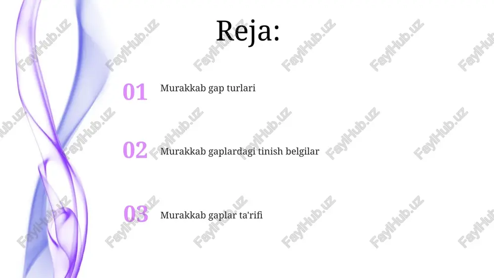 i; ular katta gap tuzilmasida sifat, ravish yoki ot vazifasini bajaradi. ularning gapdagi o'rni (masalan, boshida, o'rtasida, oxirda) o'zgarishi mumkin murakkab gaplar, bir mustaqil va kamida bitta tobe gapdan iborat bo'lib, grammatik bog'lanishni ko'rsatadi. tobe gaplar, bog'lovchi so'zlar (masalan, chunki, garchi, sababi) yoki nisbat olmoshlari (masalan, kim, qaysi, u) yordamida kiritilib, asosiy gapni aniqlaydi murakkab gaplar iyerarxik tuzilmani namoyon qiladi, gap bo'laklari o'rtasidagi bog'lanishni ko'rsatadi. bu oddiy va qo'shma gaplardan farq qiladi, ular mos ravishda bitta mustaqil yoki ikki va undan ortiq mustaqil kesimdan iborat murakkab gaplardan samarali foydalanish murakkab gaplarni, ayniqsa, koʻplab kiritilgan boʻlaklarni (masalan, aniqlovchi gaplar, qatnashishli soʻz birikmalari) egallaganlar, yozuvchilarga gʻoyalar va faktlar oʻrtasidagi murakkab munosabatlarni aniq ifoda etish imkonini beradi murakkab gaplarni samarali tuzishda bog'lovchi bog'lamlar (masalan, chunki, garchi, shundan beri) mustaqil va bog'liq qo'shimchalarni bog'lash orqali bir necha fikrlar orasidagi nozik munosabatlarni yaratadi murakkab gaplardagi tinish belgilar qo'shimcha bo'g'inlar asosiy bo'g'indan oldin kelsa vergul qo'yiladi, …