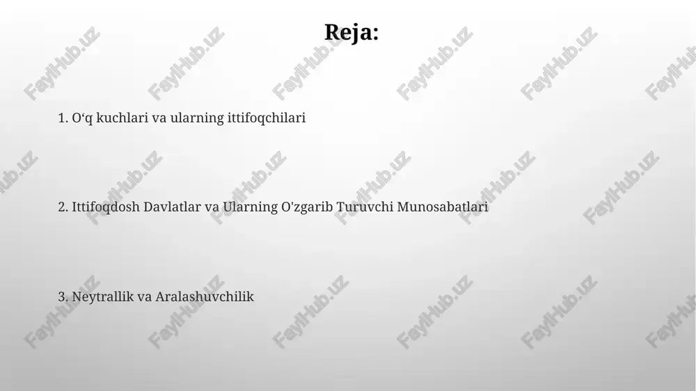 teatri alyut adolardan (alyaska) filippin va avstraliyagacha keng hududlarni qamrab oldi, midway (iyun 1942), marjon dengizi (may 1942) va ivodjima (fevral-mart 1945) kabi dengiz janglarini o'z ichiga oldi, 13 million askar ta'sirlandi va 3 milliondan ortiq qurbon bo'ldi tinch okean urushi xalqaro munosabatlarni tubdan o'zgartirdi. avvaliga izolyatsionist bo'lgan aqsh jahonning yirik qudratiga aylandi va butun dunyo davlatlari bilan ittifoq tuzdi yengiltirish va uning muvaffaqiyatsizligi avstriyani germaniya qo'shib olishi (anshluss, 1938) va chexoslovakiyaning parchalangani yumshoq siyosatning samarasizligini ko'rsatdi. o'q kuchlari (germaniya, italiya, yaponiya)ning harbiy qurollanishi samarali javob topmadi bo'ysundirish siyosati (natsist germaniyaga) muvaffaqiyatsiz tugadi. 1938 yildagi myunxen bitimi shu xato strategiyani aks ettirdi. tajovuzkor kengayish e'tiborsiz qoldirildi va bu yanada talablarga olib keldi, natijada ikkinchi jahon urushi boshlandi mustamlakachilik ta'siri ikkinchi jahon urushini germaniya, italiya va yaponiyaning tajovuzi qo'zg'atdi, bu hindiston (britaniya raji), fransiya indochinasi va filippin (aqsh) kabi mustamlaka hududlariga ta'sir ko'rsatdi. rezina va neft kabi resurslarning qazib olinishi kuchaydi, …