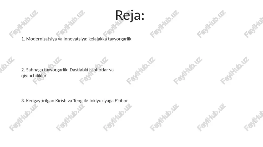 hotlari ta'limga kirishni kengaytirishga yo'naltirildi, 1990-yilda 7,1 milliondan 2021-yilda 6,5 milliondan ortiq o'quvchiga yetgan maktabga yozilishning oshishi, ayniqsa, qoraqalpog'iston va farg'ona vodiysi kabi qishloq hududlariga ta'sir ko'rsatdi nogiron bolalar uchun inklyuziv ta'limga qaratilgan tenglik tashabbuslari, 2000-yilda 150 tadan 2023-yilda 300 dan ortiqqa yetgan yirik shaharlardagi (toshkent, buxoro, namangan) ixtisoslashtirilgan maktablar sonini kengaytirish ta'limda texnologiyalarni qo'llash o'quv dasturlarini ishlab chiqish va modernizatsiya qilish 2000-yildan boshlab milliy o'quv dasturi (nod) andijon, farg'ona va boshqa viloyatlarda nogiron bolalar uchun inklyuziv ta'limni qo'llab-quvvatlab, boshlang'ich (1-4), o'rta (5-11) va oliy ta'limda o'zgarishlar kiritdi, yunesko tavsiyalariga moslashtirildi 1991-yildan keyin o'zbekiston ta'lim tizimida 12 ta viloyatdagi 10 milliondan ortiq o'quvchini qamrab olgan keng ko'lamli islohotlar amalga oshirildi dastlabki islohotlar va qiyinchiliklar o'zbekistonning 1991-yildagi mustaqilligi ta'lim islohotlarini, sovetga xos tizimdan o'tishni tezlashtirdi. muammolar yetarlicha mablag' etishmasligi (dastlabki yillarda yaimning taxminan 3%), o'qituvchilar tanqisligi (ayniqsa, qoraqalpog'iston kabi qishloq joylarda) va bozor iqtisodiyoti uchun dolzarb bo'lmagan eskirgan o'quv dasturlari edi …