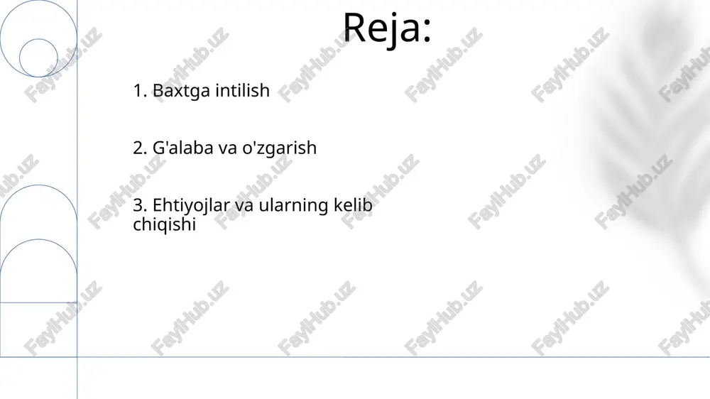 chidamli inshootlar), ogohlantirish tizimlari (masalan, yaponiyadagi sunami ogohlantirishlari) va favqulodda vaziyatlarga javob berish protokollari (masalan, katrinadan keyingi nyu-orleandagi tibbiy saralash) 3. rejalashtirishning roli motivatsiya (ichki/tashqi) shaxsiy yutuqning 25%ini ta'minlaydi. maslou iyerarxiyasi (fiziologik ehtiyojlar -> o'z-o'zini anglash) buni silikon vodiysidan zambiyaning qishloq joylarigacha bo'lgan ko'plab tadqiqotlarda ko'rsatadi ehtiyoj qondirilish (masalan, londonda moliyaviy xavfsizlik, tokyoda ijtimoiy mansubiyat) harakatni talab qiladi. haydovchi kamaytirish nazariyasi shaxslar ichki zo'riqishni kamaytirishga intiladilar degan fikrni ilgari suradi kurash bardoshni shakllantiradi. "qat'iyat" shkalasi qat'iyatlilik va ishtiyoqni o'lchaydigan vosita. qiyinchiliklarga duch kelgan shaxslar (masalan, rio-de-janeyrodagi 20% qashshoqlik darajasi) yuqori darajada motivatsiyaga ega (banduraning o'z-o'zini samaradorligi) 4. motivatsiya va intilish psixologik ehtiyojlar (oʻz-oʻzini hurmat qilish – aqsh oʻsmirlarining 50%iga ta’sir qiladi, cdc ma’lumotlariga koʻra; maqsad tuygʻusi – hayotdan mamnunlik va toʻkinlik bilan bogʻliq; mansublik – ijtimoiy tarmoqlardan foydalanish ulanish va yolgʻizlikning paradoksini ta’kidlaydi) 5. ehtiyoj va istaklarni aniqlash taraqqiyotni o'lchash uchun aniq ko'rsatkichlar kerak: yaim o'sishi (masalan, 2024 yil 3-choragida …