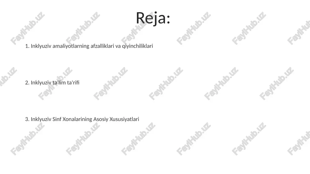 i orqali oʻquv yutuqlarini 20% ga oshirgan holda, inklyuziv taʼlimni (ie) rivojlantirdi. falsafiy asoslar individuallashtirilgan o'quv rejalari (ior), hamma uchun moslashtirilgan o'qitish (umo) tamoyillari, inklyuziv muhitda umumta'lim va maxsus ta'lim o'qituvchilarining hamkorlikdagi ishlashi va baholash ma'lumotlariga (masalan, iep, 504 rejalari) asoslangan o'zgartirishlar/moslashtirishlar. inklyuziv ta'limning falsafiy asoslari ijtimoiy adolat nazariyalariga (masalan, tanqidiy pedagogika, inson huquqlari doirasida) tayanadi va aqsh, buyuk britaniya va kanada kabi ko'plab mamlakatlardagi 20-asr ta'lim tizimlarida keng tarqalgan diskriminatsion amaliyotlarni rad etadi universal o'qitish dizayni (uod) buyuk britaniyada inklyuziv ta'lim, disleksiya, autizm (asd), di̇kkat yetmovchilik giperaktivlik buzilishi (adhd) kabi maxsus ta'lim ehtiyojlariga (mte) ega o'quvchilarni qo'llab-quvvatlovchi individual ta'lim dasturlarini (itd) asosiy maktablarda amalga oshiradi sifatli ma'lumotlar yig'ish (masalan, 2 o'qituvchi bilan suhbat, 10 ota-ona bilan fokus-guruhlar) nyu-york shahri maktabidagi ko'p yoshli (25 o'quvchi) sinfda inklyuziv muhitdagi o'quv tajribalari haqida ma'lumot beradi bama baholash va baholash inklyuziv ta'limning kelajakdagi tendentsiyalari inklyuziv ta'lim ta'rifi yordamchi texnologiyalar va moslashtirishlar aqshdagi 10 …