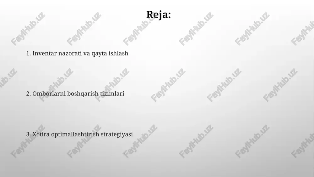 samarali bajarishni ta'minlaydi, soatiga 1000 dan ortiq birlikni qayta ishlaydi (masalan, memfis, tn) va maydonlardan foydalanishni 70% ga optimallashtiradi. buyurtma bajarish jarayonlari memphis, tndagi 35°f-75°f haroratli omborda 10 000 sku uchun as/rs (avtomatlashtirilgan saqlash va olish tizimi), 4 zonali terish, joylashtirish optimallashtirish (abc tahlili) va rfid (radio chastota identifikatsiyasi) kuzatuvi qo'llaniladi. transport va ta'minot evropa bo'ylab farmatsevtika mahsulotlari (masalan, vaktsinalar) uchun harorat nazorati ostida saqlash (sovutgich, muzlatgich) muhim; memfis kabi yirik markazlarda kross-doking operatsiyalari buyurtma qayta ishlashni 30% tezlashtiradi; yetkazib berish zanjiri ko'rinishi vositalari (blokcheyn) 100 dan ortiq tugun bo'ylab kuzatib borishni yaxshilaydi. jahon transport tarmoqlari (masalan, dengiz, havo, temir yo'l) omborlar joylashuv strategiyasiga ta'sir qiladi; 3pl provayderlari aqsh logistikasining 25%ini boshqaradi; avtomatlashtirilgan saqlash va olish tizimlari (as/rs) chikago taqsimlash markazlarida 10,000+ sku saqlashni optimallashtiradi. sifat nazorati va kafolati 7 ta avtomatlashtirilgan boshqariladigan transport vositasi (abtv) 15 000 kv dallas, tx va atlanta, ga dagi 3 omborda rfid yordamida 99,5% …