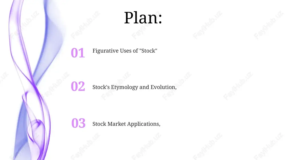 nce), the growth of esg (environmental, social, and governance) investing (e.g., the msci esg leaders index), and the rise of retail investors (e.g., robinhood's impact on us markets) 2. the english word "stock" evolved from the old french "estoc," signifying a "stake" or "post." its financial meaning emerged gradually, referring to shares of a company's capital (e.g., apple inc. stocks traded on the nasdaq) and representing ownership etymology & origins meaning broadened to include livestock (animals kept on a farm) around 1300 ad in england. this evolved from the earlier sense of "a supply of goods, the material of a business, or capital" (14th century) "stock" also refers to the original plant from which others are cultivated (botany), a handle or shaft (e.g., gunstock), or a family lineage ("of noble stock") proto-germanic stukk- "tree trunk, log," yielding old high german stuc, old english stocc "tree trunk, post, stick," old norse …