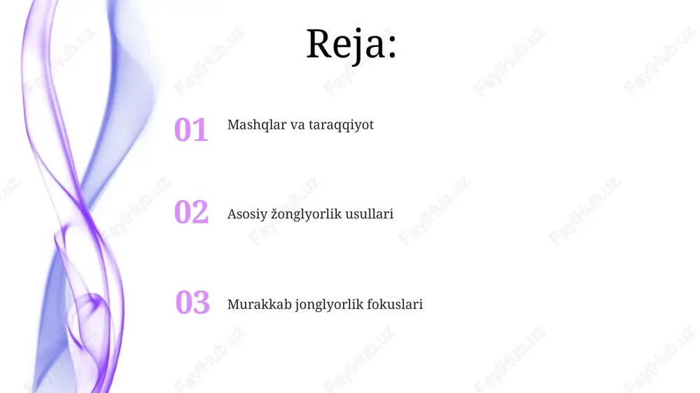 n (anatomik joylashuv) metatarsal sohasini (oyoq tagining 1/3-2/3 qismi) ishlatish muhim. doimiy aloqa maydoni nazorat ostida to'p bilan o'ynashni ta'minlaydi (texnika). moslashuvchanlik uchun turli yuzalarda (o't, beton, sun'iy o't) mashq qiling. 3 ballli mashq: 3 nuqtali (ichki, tashqi, tagi) oyoq usuli nazoratni oshiradi. 5, 10, 20 takrorlash bilan mashq qiling, 30-40 sm balandlikda barqaror, prognozlanadigan yoy (mexanika)ni oyoqning markaziy o'qi ustida ta'minlang. turli joylarda (mashg'ulot maydonchasi, bog', sport zali) takrorlang. bosh manchesterda mutaxassis murabbiy tomonidan 2 kunlik (jami 8 soat) seminarlar o'tkaziladi. 10 nafar ishtirokchiga 10 ta ilg'or žonglyorlik naqshlari o'rgatiladi tajribali murabbiy, barselonaning siutat esportiva joan gamper shaharchasida joylashgan, 5 nafar talabagacha bo'lgan onlayn darslar (30 daqiqalik sessiyalar) taklif etadi, 20 dan ortiq video darsliklar asosiy va murakkab to'p tebratuvchi texnikalarni (shuningdek, favvora texnikasining 4 ta variantini) o'z ichiga oladi oyoq ichki qismi oyoqning ichki mushaklari (35), jumladan, barmoq mushaklari (36) va suyaklararo mushaklari (37), murakkab sirtmoq nayranglari (39), …