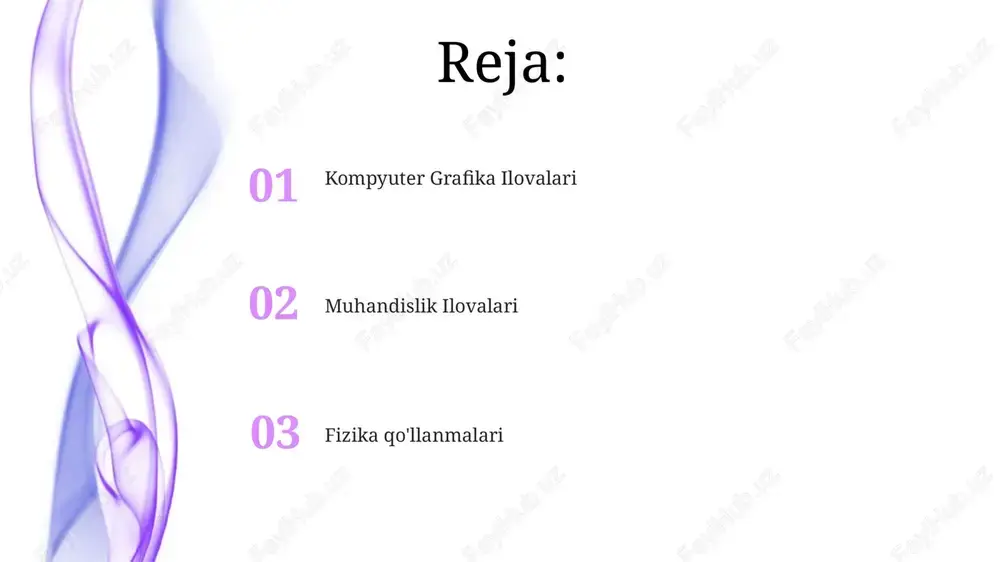 bini qo'llaydi (masalan, los-anjeles havzasida havo sifatini modellashtirish). shamol vektorlari ifloslantiruvchi manbalari (masalan, germaniyaning ruhr vodiyidagi sanoat bacalari) va atmosfera diffuziya koeffitsientlari bilan birgalikda ifloslantiruvchi konsentratsiyasini bashorat qilish imkonini beradi kompyuter grafikasi rasmni qayta ishlash (masalan, photoshop dasturi yordamida) rasmlarni o'zgartirish (masalan, kattalashtirish, siljitish, aylantirish) va rasmni tahrirlash yo'llarini belgilash uchun vektorlardan foydalanadi. masalan, bezier egri chiziqlarini yaratish yoki qatlamlarni boshqarish vektor hisob-kitoblarini talab qiladi 3d kompyuter grafikasi obyektlarni modellashtirish (masalan, o'yindagi mashina, autocad, blender yoki 3ds max kabi dasturlardagi bino) va kamera pozitsiyasini aniqlashda muhim ahamiyatga ega bo'lgan 3d fazoda o'zgarishlarni (aylantirish, masshtablash, siljitish) amalga oshirish uchun vektorlardan (masalan, pozitsiya vektorlari ) foydalanadi kompyuter o'yinlari va muhandislik dasturlarida vektor amallari (nuqta ko'paytma, vektor ko'paytma) fizika simulyatsiyalari uchun asosiy hisoblanadi robototexnika robot-manipulyatorlar aniq joylashtirish uchun 3d vektorlardan foydalanadilar; 6-dof robot qoʻllari dekart (x,y,z) va boʻgʻim fazoelarida traektoriya rejalashtirish uchun vektor amallaridan foydalanadilar; xitoyning shenzhen shahridagi foxconn kabi zavodlardagi sanoat robotlari …