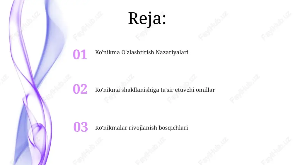 assotsiativ (xatolik kamayishi) va avtonom (avtomatlashuv). miyacha motor ko'nikmalarini o'rganishda, harakatlarni muvofiqlashtirish va motor dasturlarni takomillashtirishda muhim rol o'ynaydi. bazal gangliyalar odat shakllanishi va protsedural xotirani mustahkamlash uchun muhimdir shaxsiy farqlar ko'nikmalarni o'rganishga ta'sir qiladi. genetik omillar motor qobiliyatiga ta'sir qilib, o'rganish tezligi va eng yuqori natijalarga ta'sir qiladi. kognitiv qobiliyatlar (diqqat, ishchi xotira) turli sohalarda ko'nikmalarni o'zlashtirish tezligiga ta'sir qiladi kognitiv yuklama nazariyasi va ko'nikma rivojlanishi ko'nikma to'siqlarini yengish maqsadli mashq va mutaxassislik maqsadli mashqlar, turli kontekstlarda (masalan, vena shahridagi musiqiy ijro, boston kasalxonalaridagi jarrohlik amaliyotlari) 10 000 soatdan ortiq diqqatli harakatni o'z ichiga oladi va mutaxassislikni rivojlantiradi shaxmat (masalan, londondagi grossmeysterlar o'yinlarini tahlil qilish) yoki yengil atletika (masalan, yamaykadagi olimpiada sprinterlari mashg'ulotlari) kabi sohalardagi yuqori natijalar aniq ko'nikmalarni tizimli ravishda takomillashtirishdan kelib chiqadi murakkab ko'nikmalarni, masalan, berlin konservatoriyalarida skripkachilarning musiqa asboblarini o'zlashtirishi yoki kembrijdagi matematiklarning teoremalarni isbotlashlari kabi, o'zlashtirish uzoq muddatli qasddan mashq qilishni talab qiladi ko'nikmalar rivojlanishiga …