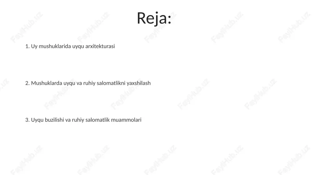 masalan, mushuklar idiopatik sistitini (mis) (p<0.01) kuchaytiradi, bu siydik yo'llari salomatligiga va qishloq/shahar atrofidagi muhitlarda (n=80; kaliforniya, avstraliya) xulq-atvorga ta'sir qiladi. davolash aralashuvlari uyqusizlik (bir kunda <7 soat) uy mushuklarida (felis catus) londondagi tadqiqotda xavotirlik tashxisi (n=157) bilan bog'liq bo'lib, mushuk xavotirlik shkalasi (fas; o'rtacha 3,8 ± 0,9) bo'yicha nazorat guruhiga (n=122; o'rtacha 2,1 ± 0,6) nisbatan yuqori ballarni ko'rsatdi 2018-yilgi meta-tahlil (5 ta mustaqil tadqiqot, jami 450 ta mushuk, aqsh, buyuk britaniya, yaponiya) ko'p mushukli (≥3 mushuk) xonadonlarda uyqu davomiyligining qisqarishi va mushuklarning idiopatik sistit (mis) kasalligi tarqalishining o'sishini ko'rsatdi. muvaffaqiyatli davolash (maxsus ovqatlar, stressni kamaytirish usullari) kuniga 0 mushuklardagi uyqu arxitekturasi mushuklardagi uyquni o'lchash stress, tashvish va yashirin tibbiy holatlar (gipertireoz, buyrak kasalligi) uyqu sifatiga va davomiyligiga bevosita ta'sir qiladi. aktigrafiya (kiyim ustida taqiladigan sensorlar) yoki psg yordamida uyqu parametrlarini (uyqu kechikishi, rem uyqu foizi) o'lchash tashxis qo'yish uchun ob'ektiv ma'lumotlar beradi uy mushuklari (felis catus) kuniga odatda …