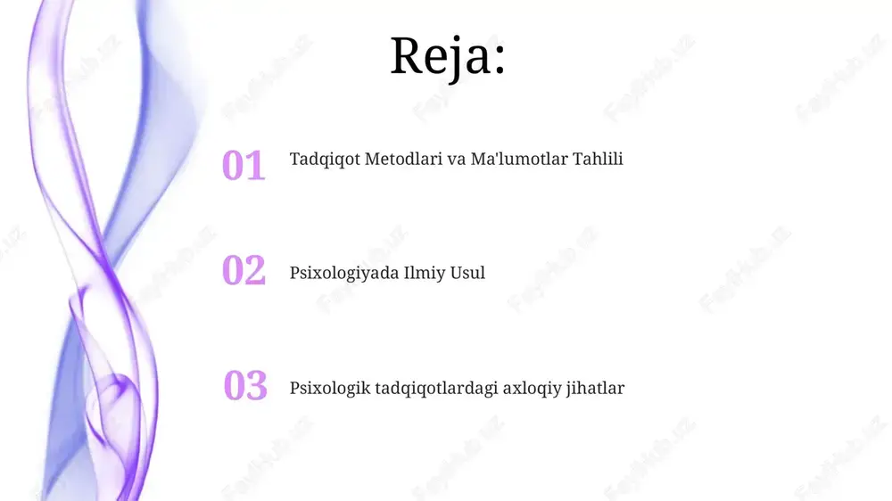 d psixologiyada tadqiqot metodlari psixologiya milgramning yeld universitetidagi itoatkorlik tadqiqoti kabi qat'iy ilmiy usullarni, korrelyatsion tadqiqotlarni (masalan, chikagodagi 100 ishtirokchida xavotir darajasini o'lchash) va meta-tahlillarni (turli g'arbiy mamlakatlardagi kognitiv-xulq terapiyasi samaradorligi bo'yicha 50 dan ortiq tadqiqot ma'lumotlarini birlashtirish) qo'llaydi ilmiy uslubning asosiy tamoyili bo'lgan falsifikatsiya psixologik nazariyalar tekshiriladigan farazlarni yaratishini talab qiladi. masalan, kognitiv dissonans nazariyasi kaliforniya universiteti, berklida 20 ishtirokchi bilan nazorat ostida o'tkazilgan laboratoriya sharoitida aniq xulq-atvor o'zgarishlarini bashorat qiladi psixologik tadqiqotlarning tanqidiy tahlili milgram (yel universiteti, 1961) va zimbardo (stenford universiteti, 1971) tajribalari kabi tadqiqotlarda axloqiy jihatlar (masalan, xabardor rozilik, aldash, tushuntirish) muhim; ishtirokchilar farovonligiga ta'siri natijalar ishonchliligini savol ostiga qo'yadi. ma'lumotlar tahlili metodlari (p-hacking, harking) ob'ektivlikka tahdid soladi. psixologiyaning fan sifatida ta'rifi psixologiya – inson xulq-atvorini va aqliy jarayonlarini turli guruhlarda (masalan, stanford bolalari, chikago kattalari) o'rganadigan ilmiy soha bo'lib, milgramning yale universitetidagi itoatkorlik tadqiqoti kabi tajribalar va t-test, anova kabi statistik tahlillar kabi qat'iy uslublardan …