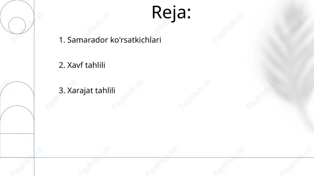 jargan; london jamoasi a variantda nyu-york jamoasidan 15% samaraliroq ishlagan. narx: a - 50 000$, b - 75 000$. 3. samarador ko'rsatkichlari a variant: roi 15% (5-yil), $500,000 sarmoya, denver, kolorado; xatarlar: yetkazib berish zanjiri uzilishi (20%), qonunchilik to'siqlari (10%), xodimlarni o'qitish kechikishi (5%). b variant: kutilgan roi 10% (3-yil), joriy qilish narxi 250 ming dollar, joylashuvi: ostın, tx; xavflar: bozor beqarorligi (ehtimolligi 30%), raqobat keskinligi (ehtimolligi 15%), texnologiya eskirishi (ehtimolligi 8%). 4. xavf tahlili variant b: boshlangʻich investitsiya (denver): 75 000$; yillik texnik xizmat (1-10 yillar): 2 000$; yillik ishga tushirish xarajatlari (1-10 yillar): 7 000$; denverda roi 12% prognoz qilingan; 10 yillik muddat; 5-yilda 50 000$ modernizatsiya talab etiladi; umumiy xarajatlar: 194 000$. boshlangʻich investitsiya: 150 000$; yillik texnik xizmat (1-5 yillar): 5000$; yillik ishga tushirish xarajati (1-10 yillar): 10 000$; chikagodagi rentabellik: 15%; 5 yillik muddat, 30 000$ almashtirish talab etiladi; umumiy xarajat: 235 000$. b variant …