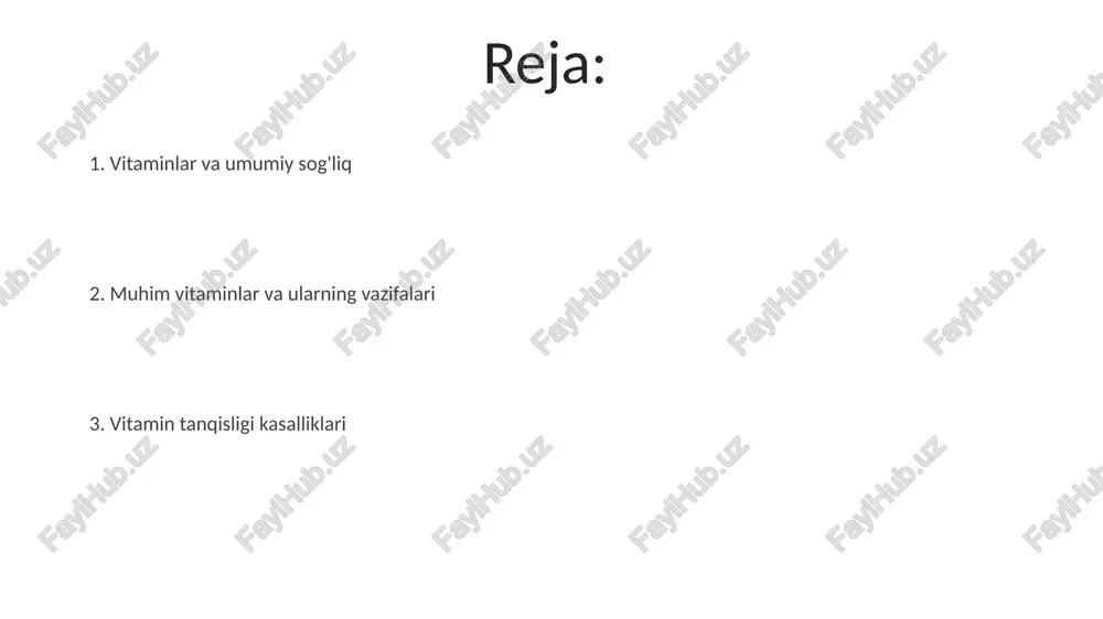 sirida sintezlanadigan d vitamini (xolekaltsiferol) kaltsiyni o'zlashtirishda muhim rol o'ynab, suyak salomatligiga ta'sir qiladi vitamin yetmasligi milliardlab odamlarga ta'sir qilib, keng tarqalgan kasalliklarga sabab bo'ladi. a vitamini (retinol)ning jiddiy yetishmasligi xeroftalmiya (ko'z qurug'ligi), tun ko'rligi va infektsiyalar xavfini oshiradi, bu sahroiqqiy afrika va janubiy osiyoda keng tarqalgan vitaminlar va antioksidant xususiyatlari quyosh va ovqatdan olingan d vitamini suyaklarda kaltsiyni o'zlashtirish uchun muhim, suyak zichligini oshiradi va sinish xavfini kamaytiradi; yetarli emasligi bolalarda raxit, kattalarda esa osteomalasiyaga olib keladi. yashil bargli sabzavotlardan olingan k vitamini qon ivish va suyak metabolizmi uchun zarur antioksidant vitaminlar qarish va surunkali kasalliklar (saraton, yurak kasalliklari, altsgeymer) bilan bog'liq oksidlovchi stressdan himoya qiladi. selen - mikroelement ham kuchli antioksidant xususiyatlarga ega bo'lib, e vitamini bilan hujayra membranalarini himoya qilishda hamkorlik qiladi vitaminlar va immunitet sisteması e vitamini (tokoferollarning, tokotriyenollarning) kuchli yog'da eriydigan antioksidant bo'lib, immun hujayralar (masalan, neytrofillar, limfositlar)dagi oksidlanish shikastlanishidan hujayra membranalarini himoya qiladi, bu …