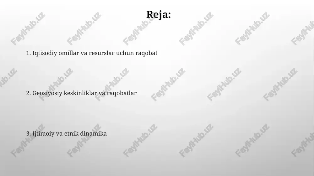 lingan saboqlar va kelajakdagi oqibatlar 1990-yillarda farg'ona vodiysidagi (o'zbek, qirg'iz, tojik) millatlararo keskinliklar, ayniqsa, yer va suv resurslari atrofidagi nizolar o'sh shahrida (qirg'iziston) kamida 100 kishi halok bo'lgan qonli to'qnashuvlarga va farg'ona vodiysining 3 ta tarkibiy davlati (o'zbekiston, qirg'iziston, tojikiston) bo'ylab ommaviy ko'chishga olib keldi sovet siyosati va uning taʼsiri fargʻona vodiysida, oʻzbekiston, qozogʻiston va qirgʻizistonda sovet kollektivlashtirish (1920-1930-yillar) 10 million kishini qamrab olgan yerlarni qayta taqsimlashga, 1930-yillardagi ocharchilikka va ayniqsa oʻzbeklar va qirgʻizlar oʻrtasidagi millatlararo ziddiyatlarga sabab boʻldi. aholi koʻchishi va iqtisodiy inqiroz kuzatildi. zo'ravonlikning kuchayishi va uning dinamikasi 1989-1990 yillarda farg'ona vodiysida, asosan o'zbeklar va mesxet turklari o'rtasida etnik ziddiyatlar kuchayib, farg'ona shahri atrofidagi 200 km radiusda resurs yetishmasligi va tarixiy shikoyatlar tufayli 100 dan ortiq odam halok bo'ldi va 100 000 dan ortiq odam ko'chirildi. oqibatlari: uzoq muddatli mintaqaviy beqarorlik, iqtisodiy rivojlanishning sustlashuvi (qo'shni davlatlarning 7-8% ga nisbatan yaim o'sish sur'ati 3-4%), keng ko'lamli ko'chish (100 000 …