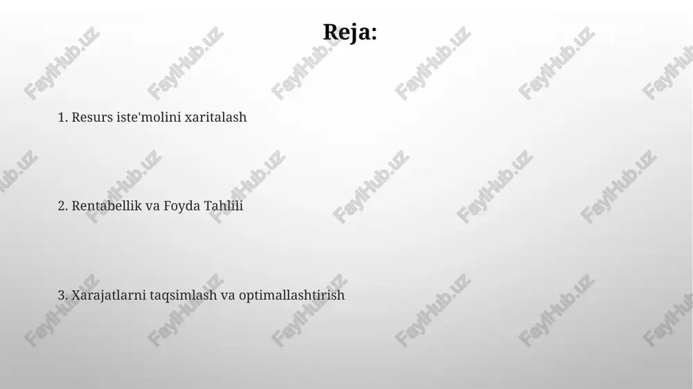23-yil 3-choragida ishlab chiqarish samaradorligiga 2% ta'sir ko'rsatdi miqyos iqtisodiyoti ishlab chiqarish xarajatlariga ta'siri juda katta; miqyos oshishi bilan, doimiy xarajatlar (masalan, kaliforniya shtatidagi silikon vodiysidagi 100 000 kv ta'minot zanjiri samaradorligi detroyt fabrikasida resurs samaradorligini (xom ashyo: 20 000 tonna po'lat, xitoydan; energiya sarfi; mehnat soatlari: 1000 dona mahsulotga 1500 soat) tahlil qilish to'g'ridan-to'g'ri ishlab chiqarish xarajatlariga ta'sir qiladi resurs xarajatlarining taqsimoti to'g'ridan-to'g'ri materiallar narxi: po'lat (20 tonna x 1500$/tonna), alyuminiy (5 tonna x 3000$/tonna), mehnat (100 soat x 50$/soat), energiya (1000 kvt/soat x 0.15$/kvt/soat), jami 42 500$, deyton, ogayo shtatidagi zavod ishlab chiqarishiga ta'sir ko'rsatdi. resurs samaradorligi tahlili mehnat unumdorligini 10 birlik/soat va energiya sarfini 100 kvt⋅soat/birlik deb ko'rsatdi. energiya sarfini 10% ga optimallashtirish xarajatlarni 1500 dollarga kamaytiradi texnologiyalar taraqqiyoti samaradorlikdan foyda (sf) a zavodida materialni tashish samaradorligini 10% oshirish (oyiga 5 tonna chiqindi kamayishi, yiliga 25 000 dollar tejash) natijasida roi tahlili ishlab chiqarish xarajatlarini 15-20% ga …