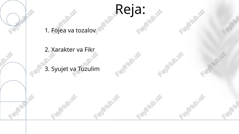 i element afina teatrining ta'sirida bir butunlikni hosil qiladi 2. belgi "poetika" yaxlit syujet tuzilmasining, mantiqiy va muqarrar ravishda yechimga olib boradigan boshlanishi, o'rtasi va oxiriga e'tibor qaratadi. tragediyaning olti elementini tahlil qilib, kuchli va ta'sirli dramatik tajriba yaratishdagi vazifasini ko'rsatadi tragediya va komediya tabiatini, mavzusi, ohangi va tomoshabinlarga ta'siri jihatidan farqlab o'rganadi. aristotel syujet qurilmasida ehtimollik va zaruratning muhimligini ta'kidlab, voqealar personajlar va sharoitlarni hisobga olgan holda ishonchli va muqarrar ko'rinishi kerakligini bayon qiladi aristotelning "poetika"si (mil. av. 335-yil) adabiyot nazariyasining asosiy matni bo'lib, tragediyani tahlil qiladi, syujet (mithos), qahramon (etos), fikr (dianoia), til (leksis), musiqa (melos) va tomosha (opsis) kabi elementlarga e'tibor qaratadi 3. qo'shiq aristotelning "poetika"si tragediya tuzilmasidagi yaxlit va izchil "fikr"ning ahamiyatini ta'kidlaydi. dramaturgik yaxlitlik syujet rivojiga umumiy ta'sirini sezilarli darajada oshiradi. dramaturgning mahorati tomoshabinlarga ta'sir qiladigan ishonchli qahramonlarni, ularning mantiqiy fikrlash va harakatlarini hamda pyesaning yashirin mavzularini yaratishdan iborat "poetika"dagi fojialarning "fikri" personajlarning axloqiy fikrlashi …