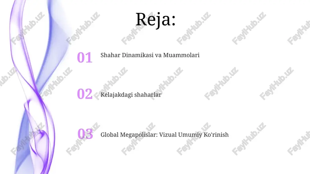 llion atrofida aholisi bo'lgan katta shahar, gollivud (kino studiyalari bilan mashhur), los anjeles markazi (moliyaviy markaz) va beverli-hills (boylikli turar joy maydoni) kabi turli xil tumanlarga ega la'ning aglomeratsiyasini tahlil qilish uning tarixiy o'sishini, zichlik va shahar atroflariga ta'sir etgan shaharsozlik siyosatini, atrof-muhit muammolari (havo sifati, suv resurslari) va 500 kv tokio-yokohama tokio-yokohama, tokio (13,9 million), yokohama (3,7 million) va atrofdagi prefekturaalarni o'z ichiga olgan 37 million aholiga ega bo'lib, intensiv shaharlashuv, rivojlangan infratuzilma (shinkansen tez poyezdi, haneda aeroporti) va jahon iqtisodiy ta'siri (moliyaviy tumanlar, yirik korporatsiyalar shtab-kvartiralari) bilan ajralib turadi. jakarta jakarta, indoneziyaning poytaxti, 10+ million aholi, jakarta ko'rfazi, keng tarqalgan mega-shahar, iqtisodiy markaz, janubi-sharqiy osiyoning eng yirik iqtisodiyoti, jiddiy transport tiqilinchiligidan, tez urbanizatsiya muammolaridan va katta metropol hududida 30 milliondan ortiq odamga ta'sir qiluvchi havo ifloslanishidan aziyat chekmoqda. dehli delhi, 30 milliondan ortiq aholisi bo'lgan mega-shahar (ncr), havo ifloslanishi (aqi tez-tez 200 dan oshadi), haddan tashqari gavjumlik va …