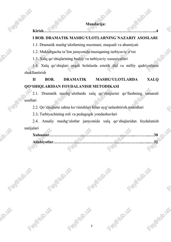 beruvchi ta’lim shaklidir. ayniqsa, bu jarayonda xalq qo‘shiqlaridan foydalanish bolalarda nafaqat musiqiy eshitish va ritmik harakatni rivojlantiradi, balki milliy o‘zlikni anglash, vatanga muhabbat, mehnatsevarlik, do‘stlik kabi insoniy fazilatlarni shakllantirishga xizmat qiladi.o‘zbek xalq qo‘shiqlari – xalqning ko‘p asrlik hayotiy tajribasi, orzu-umidlari, quvonch va tashvishlarini ifoda etuvchi boy ma’naviy merosdir. ular bolalarga oson esda qoluvchi so‘zlar, quvnoq ohang va tabiiy ritm orqali ta’sir etadi. shu bois maktabgacha ta’lim muassasalarida o‘tkaziladigan dramatik mashg‘ulotlarda xalq qo‘shiqlaridan foydalanish, bolalarning nafosat tuyg‘usini, estetik zavqini va musiqiy didini tarbiyalashda muhim ahamiyatga ega. prezidentimiz ta’kidlaganlaridek, “yosh avlodni milliy va umuminsoniy qadriyatlar ruhida tarbiyalash – yurt kelajagining poydevoridir.” shu nuqtayi nazardan, dramatik mashg‘ulotlar orqali xalq qo‘shiqlarini o‘rgatish va ularni ijodiy faoliyatga singdirish bugungi kunda dolzarb pedagogik masalalardan biridir. xalq qo‘shiqlari orqali o‘tkaziladigan dramatik mashg‘ulotlar bolalarda musiqaga, san’atga va milliy merosga mehr uyg‘otadi, ularda o‘z xalqining tarixi, madaniyati va an’analariga hurmat tuyg‘usini kuchaytiradi mavzuning dolzarbligi-bugungi kunda ta’lim-tarbiya tizimida bolalarning estetik …