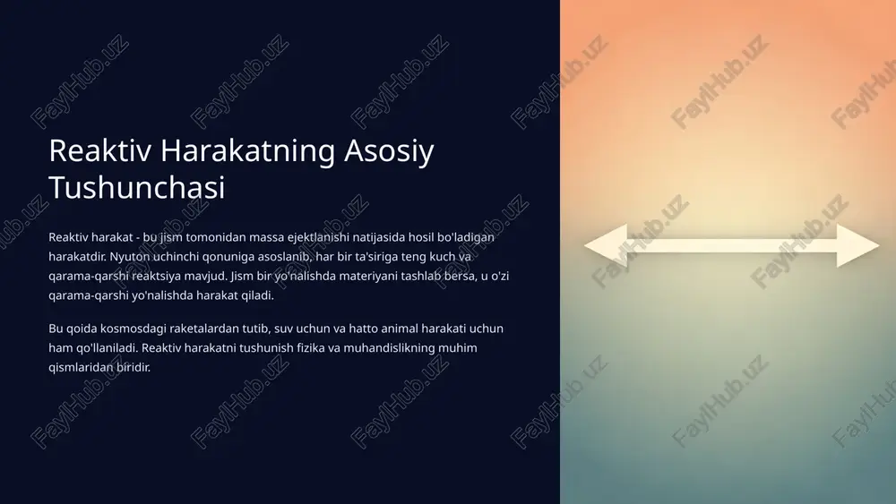 navigatsiya tabiattagi reaktiv harakat: hayot tizimlari reaktiv harakat ko'rinishi faqat texnikada emas, tabiatning turli joylarida ham uchraydi. mollyuskalar, xususan kalmars va ahtapotlar, suv orqali o'zlarini haydab olish uchun reaktiv harakatni ishlatadi. ular o'z taxisiga suv so'rtib, uni kuchli tarzda ejektlab, ko'cha boshqa yerga haydab oladilar. baliqlar ham o'xshash prinsipi qo'llasa-da, kiga'li yo'nalishda balandlikni boshqarish uchun. hatto ba'zi harakatterli shumlarda reaktiv printsipi mavjud. reaktiv harakatning kundalik hayotdagi misollari balloon fizikasi havo tashlab berilgandan so'ng bal'oonlar harakatlanadi. balloonni bezamay qoldirgan hava reaktsiya kuchi yaratadi. puskunchak sprintni yugurish oyoqlarimizni orqaga itarish orqali biz oldinga harakat qilamiz. jism va yer o'rtasida reaktsiya kuchlar o'zaro ta'sir etadi. suv fontanlari suv ustiga haydab berilganda, u qarama-qarshi yo'nalishda chapib chiqadi. bu reaktiv harakatning sof misoli. fireverks va raketalar chiqinchi raketalar yoqilg'i yonishi natijasida gaz ejektlanishi orqali harakatlanadi. muhandislik qo'llanishlari: bugungi texnologiyalar reaktiv harakat prinsipi zamonaviy muhandislikning asosida turibdi. esmonteur motorlar, in aerokosmos sohasi, avtomobil texnikasi va hatto …