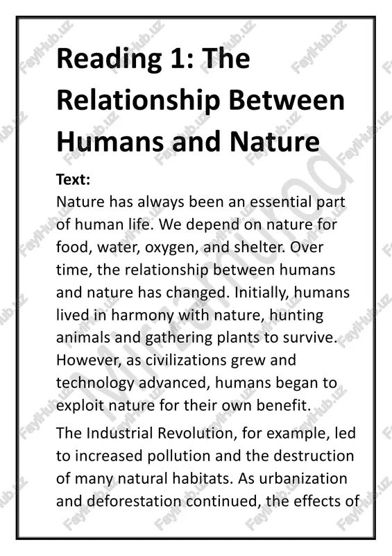 re and weather patterns habitat the natural environment in which an organism lives ecosystem a biological community of interacting organisms and their environment resources materials that are used to meet human needs greenhouse gases gases that trap heat in the atmosphere and contribute to global warming renewable capable of being replaced naturally over time ecosystem services benefits provided by ecosystems to humans, like clean air and water carbon footprint the amount of carbon dioxide emissions caused by human activities recycling the process of converting waste materials into reusable materials awareness knowledge or perception of a situation or fact impact the effect or influence of something exercises exercise 1: fill in the blanks with the correct vocabulary words 1. the destruction of forests leads to the loss of ________. 2. ________ is the process of converting waste into reusable materials. 3. the rise in ________ due to human activities has led …