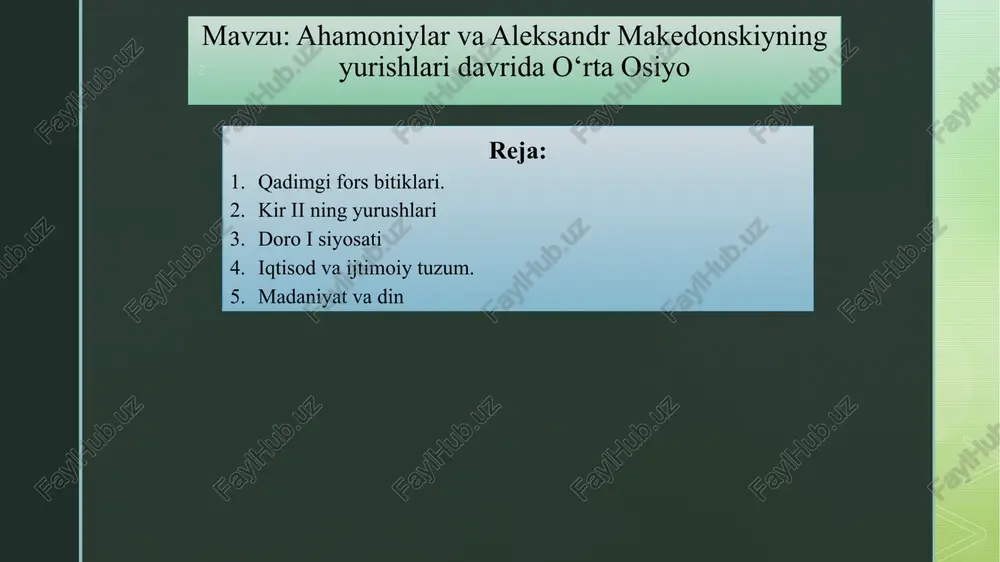 aniston, kappadokiya, parfiya, drang‘iyona, ar’yo, xorazm, baqtriya, so‘g‘diyona, gandxara, saka, sattagadiya, araxoziya, maka: hammasi bo‘lib 23 davlat”. hamadon yozuvlari doro i shunday habar qiladi: “men – doro, ulug‘ shoh, shahanshoh davlatlar podshosi – vishtasp o‘g‘li, ahamoniy. shoh doro ayturki: «mana huzurimda bo‘lgan podsholik: so‘g‘diyonaning narigi yog‘idagi saklar yurtidan efiopiyagacha. hindistondan midiyagacha – bu podsholikni menga ahuramazda – xudolar o‘rtasidagi ulug‘ xudo, tortiq qilgan”. behistun yozuvlarida doro i birinchi bo‘lib ahamoniylar davlatining g‘arbiy viloyatlarini ko‘rsatib bergan bo‘lsa, naqshi rustam yozuvlarida mamlakatlar ro‘yxati midiya va elamdan so‘ng sharqiy viloyatlardan boshlanadi: «men – doro, ulug‘ podshoh ko‘p qabilali mamlakatlarning podshosi, keng sayhon yerlarning podshosi, vishtasp o‘g‘li, ahamoniy fors, forsning o‘g‘li, oriylar urug‘idan kelib chiqqan oriy. eronning shimoli–sharqi va o‘rta osiyodagi siyosiy ahvolining o‘zgarishi tufayli kir ii bobilni zabt etish imkoniyatidan ham mahrum bo‘lgan. o‘rta osiyo ko‘chmanchi qabilalari tomonidan ahamoniylar davlatiga qarshi hujum uyushtirish xavfi paydo bo‘lib, saklarga qarshi qadimgi fors davlati chegaralaridagi mustahkam …