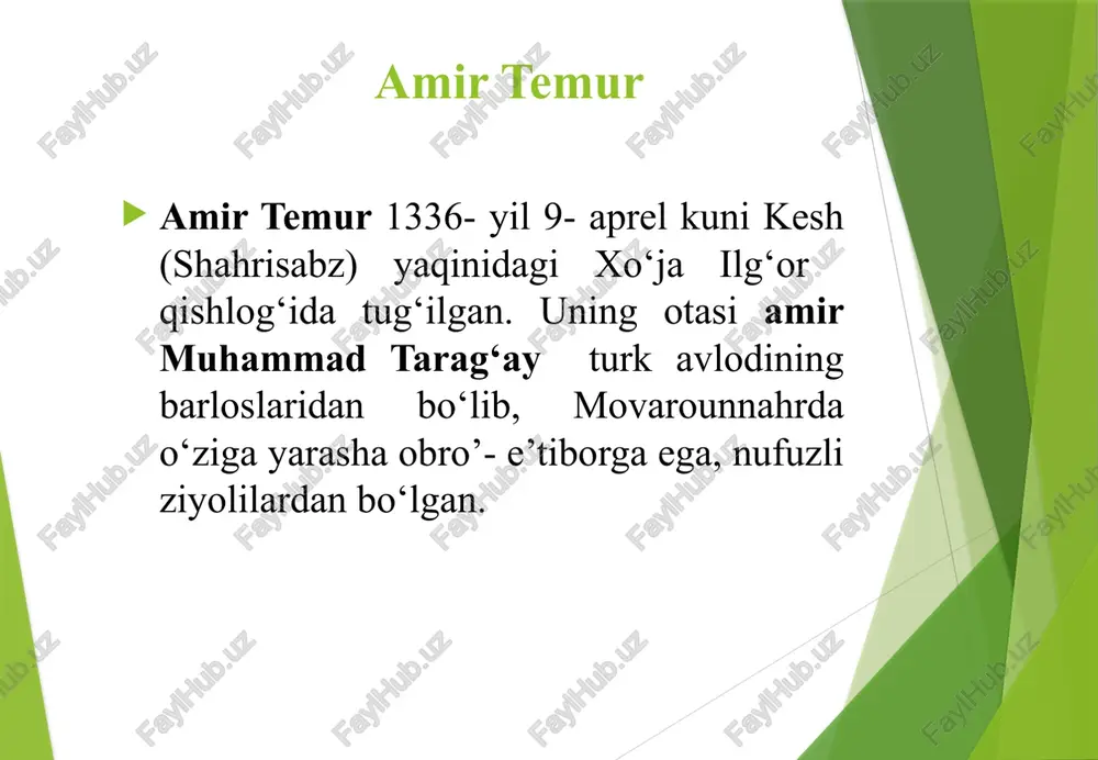 ratgan. uning ta‘biricha, davlat saltanatini uch narsa: mulk, xazina va lashkar bilan tikdir. bosh hukmdor tomonidan yirik mulkdorlarga biron xizmatlari evaziga taqdim etiladigan yer-mulkning tarxonlik, tanxoh va tuyul yorliqlari asosida berilishi keng tarqalgan. bu davrda yer va mulkchilik bu davrda yer va mulkchilikning asosan to‘rtta shakli, ya‘ni: - mulki devoniy - davlat yerlari; - mulk - xususiy yerlar; - mulki vaqf - madrasa va ibodatxonalar tasarrufidagi yerlar; - jamoa yerlari mavjud bo‘lgan tuyul berish mingboshilarga viloyat ichidagi ekinzorlardan tuyul berilgan amirlar va amir ul-umarolarga esa chegaralardagi viloyatlardan biri tuyul qilib belgilangan shu bilan birga, turli yorliqlar asosidagi maosh, yer-mulk berilishi va unumli foydalanish tizimi nazorat ostiga olingan. dehqonchilikka mo‘ljallangan yerlardan olinadigan asosiy soliq xiroj dehqonchilikka mo‘ljallangan yerlardan olinadigan asosiy soliq xiroj (yoki mol) deb nomlangan. xiroj asosan hosil yetilib, uni yig’ib-terib olish vaqtida mahsulot, ba‘zida pul holida to‘langan. soliq hosilga, yerning unumdorligi va suv bilan nechogli ta‘minlanganiga qarab belgilangan. hosildan …