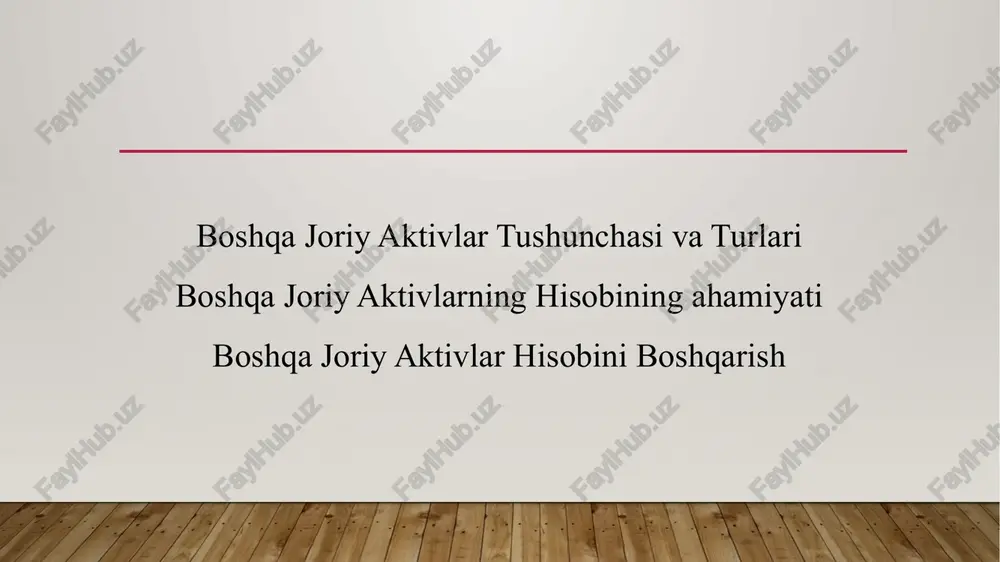 lag’lariga aylanish siklida bo’ladi. iqtisodiyotni erkinlashtirish sharoitida xo’jalik subyektida aktivlar iqtisodiy naf keltiruvchi resurs sifatida e’tirof etiladi. aktivlar xo’jalik subyektlarning faoliyatini kengaytiradi va kelgusida rivojlanish uchun zarur bo’lgan foyda olish imkonini yaratadi. aktivlar iqtisodiy kategoriyalardan biri bo’lib, tayyorlash, ishlab chiqarish va sotish jarayonlarida bevosita ishtok etadi. joriy aktivlar to’g’risida xorijlik iqtisodchi olim v.v.kovalev quyidagicha fikrlarni bayon etgan: “aylanma kapital - odatda aktivlar deb nomlanib, bir yildan ortiq bo’lmagan davrda xo’jalik subyekti qo’llamalarida ishtirok etuvchi mablag’lardir. aylanma mablag’lar xo’jalik subyektining harakatlanuvchi aktivlari sifatida namoyon bo’ladi va bir ishlab chiqarish jarayonida yoki bir yil davomida ishlatiladigan pul mablag’lari tushuniladi. joriy aktivlar aylanishining o‘ziga xos xususiyatlari quyidagilardan iborat joriy aktivlar tayyorlanayotgan mahsulot tarkibiga moddiy shaklda to‘liq kiritiladi joriy aktivlar bir ishlab chiqarish jarayonida to‘liq ishlatiladi va ulami har bir ishlab chiqarish siklidan keyin yangidan shakllantirish (tiklash) lozim mahsulot sotilgandan keyin sarflangan joriy aktivlar qiymati qoplanishi lozim va ular yana mahsulot ishlab chiqarish hamda …