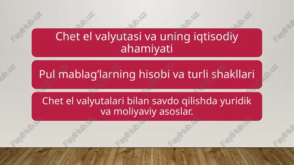 i, barcha savdolar ikkita valyutani o'z ichiga oladi, biri ikkinchisiga almashtiriladi. masalan, eur/usd juftligi evro va aqsh dollarini bildiradi. ushbu juftlikning narxi ushbu ikki valyuta o'rtasidagi almashuv kursiga bog'liq. misol uchun, eur/usd savdosini ko'rib chiqaylik. aytaylik, treyder eur/usd juftligini 1,1700 almashuv kursida sotib olish uchun 10 000 dollar sarmoya kiritdi. agar ayirboshlash kursi 1,1800 ga ko'tarilsa, treyder eur/usd juftligini sotishi mumkin, bunda $1000 ($10,000 x 0,0100) foyda oladi. aksincha, agar kurs 1,1600 ga tushsa, treyder 1000 dollar zarar ko'radi. shuni yodda tutish kerakki, forex savdosi o'ziga xos xavflar tufayli maxsus bilim va qat'iy fidoyilikni talab qiladi. chet el valyutasi quyidagi hollarda shikastlangan hisoblanadi: siyqalangan va ifloslangan bo‘lsa yopishtirib qo‘yilgan yirtilgan burchaklari yoki qismlari bo‘lsa banknot yopishtirib qo‘yilgan va unchalik katta bo‘lmagan yirtiqlarga ega bo‘lsa mayda moy dog‘lari va boshqa dog‘lar, yozuvlar va muhrlar o‘rni bo‘lganda va ular banknotning haqiqiyligini aniqlashga xalaqit bermaydigan va to‘lovga yaroqlilikning asosiy belgilarini 50 foizidan ortig‘ini …