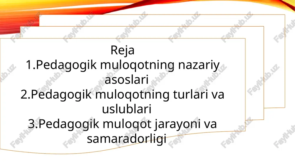 zluksiz almashish jarayoni bo‘lib, ta’limning samaradorligini ta’minlashda asosiy vosita hisoblanadi. ta’lim jarayonida muloqotning sifatli tashkil etilishi o‘quvchilarning faolligi, qiziqishi, mustaqil fikrlashi va shaxsiy rivojlanishiga bevosita ta’sir qiladi. shu bois, pedagogik muloqotning turlari va uslublarini chuqur tushunish va amaliyotda qo‘llash juda muhimdir. pedagogik muloqot bir necha asosiy tur va shakllarga bo‘linadi, ularning har biri o‘quv jarayonida turli pedagogik vazifalarni bajaradi. so‘zli muloqot — eng ko‘p qo‘llaniladigan va an’anaviy usul bo‘lib, o‘qituvchi va o‘quvchilar o‘rtasida og‘zaki kommunikatsiyani ta’minlaydi. so‘zli muloqotning asosiy shakllari — ma’ruza, suhbat va muhokama. ma’ruza orqali o‘qituvchi mavzuni tizimli va izchil tarzda tushuntiradi, bu esa o‘quvchilarga yangi bilimlarni tartibli va mantiqiy ravishda qabul qilish imkonini beradi. suhbat esa interaktiv xarakterga ega bo‘lib, o‘quvchilarning savol berish, fikr bildirish va o‘z fikrlarini asoslash ko‘nikmalarini rivojlantiradi. muhokama esa o‘quvchilarni mavzu bo‘yicha turli nuqtai nazarlar bilan tanishtiradi, ularni tanqidiy fikrlashga va mustaqil qarorlar qabul qilishga rag‘batlantiradi, shu bilan birga, jamoaviy fikr almashinuvi orqali …