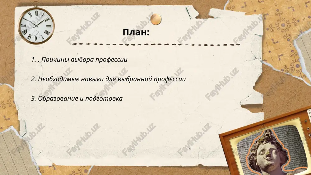 zovanie dlitsya 11 let. nachalnoe obrazovanie nachinaetsya s 6-7 let i dlitsya 4 goda. srednee obrazovanie prodoljaetsya 5 let, posle chego uchashiesya mogut vibrat profilnoe obuchenie v starshey shkole (10-11 klassi) ili postupit v kolledj. v 2021 godu v rossii naschitivalos okolo 40 tisyach shkol i bolee 500 vuzov. bolee 5 millionov studentov obuchalis na bakalavriate, spetsialitete i magistrature. uchitelya v shkolax sostavlyayut bolee 1 milliona chelovek. gosudarstvo ejegodno uvelichivaet finansirovanie obrazovaniya, stremyas uluchshit ego kachestvo i dostupnost. ... t.me/slaydai_bot 4. karernie perspektivi karernie perspektivi zavisyat ot urovnya obrazovaniya, opita i navikov. soglasno dannim, litsa s visshim obrazovaniem zarabativayut na 64% bolshe, chem te, kto ego ne imeet. prognoz pokazal, chto k 2025 godu kolichestvo rabochix mest v oblasti texnologiy vozrastet na 12%. v 2023 godu spetsialisti v it, marketinge i finansax naibolee vostrebovani. srednyaya zarplata v it-sektore sostavlyaet okolo 150 tisyach rubley v mesyats. klyuchevie naviki, takie kak znanie …