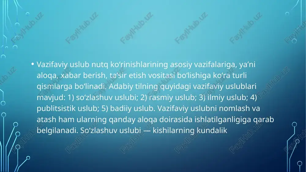 adabiy tilning vazifaviy uslublari - Page 2