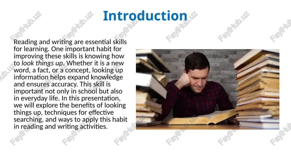 tasks. this strengthens memory and understanding. looking it up in reading when reading, we often face unfamiliar words or concepts. looking them up immediately improves comprehension. highlight or underline difficult words, then find their meanings. this helps us understand the text fully and avoids guessing. it also expands vocabulary and exposes us to new ideas. over time, this habit increases reading speed and confidence. readers become more independent learners, capable of exploring complex texts without frustration. looking it up in writing in writing, looking things up ensures accuracy and clarity. writers may need correct spellings, word meanings, or facts to support their ideas. using dictionaries, thesauruses, and reliable sources makes writing more precise and professional. it also prevents plagiarism because we learn how to paraphrase and cite sources properly. developing this habit improves writing quality and boosts confidence in expressing ideas clearly. benefits of looking it up the habit of …