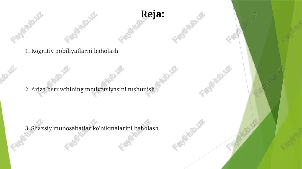 tegish) – bularning barchasi suhbat dinamikasiga sezilarli ta'sir ko'rsatadi faol tinglash ko'nikmalari stress va xavotirni boshqarish suhbatdoshning subyektivligi e'tiboringiz uchun rahmat @taqdimot_robot image1.jpg image2.jpg image3.jpg image4.jpg image5.jpg image6.jpg image7.jpg